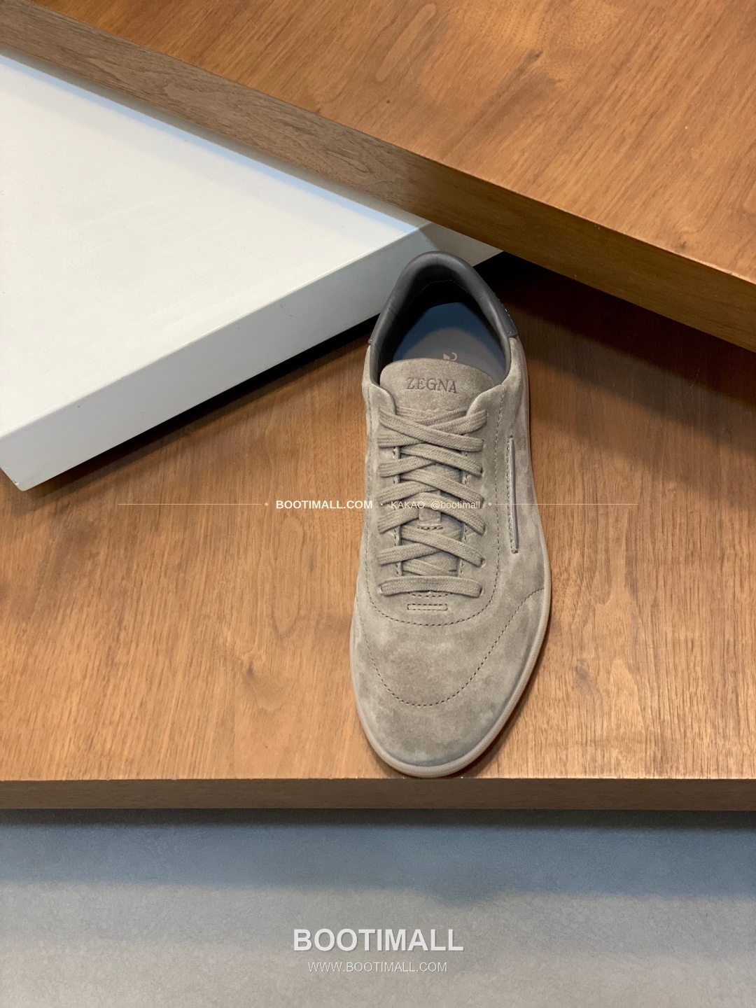 제냐 232 스웨이드 로고 레이스업 스니커즈 카키 Zegna 232 Suede Logo Lace-Up Sneakers 6