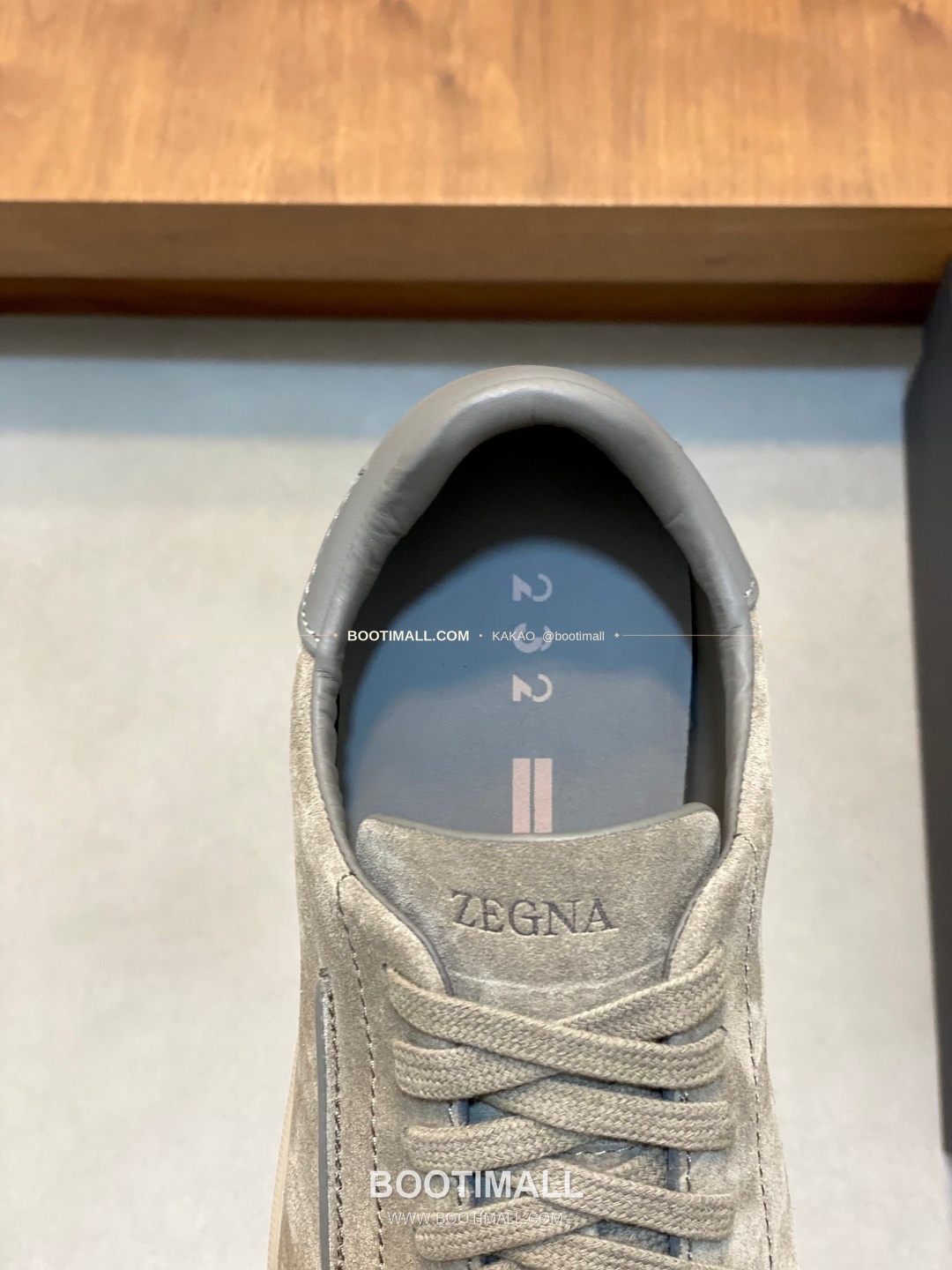 제냐 232 스웨이드 로고 레이스업 스니커즈 카키 Zegna 232 Suede Logo Lace-Up Sneakers 7