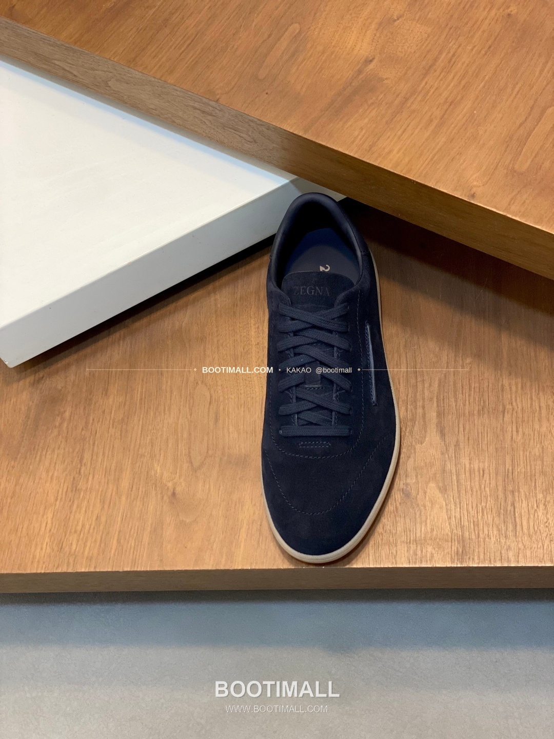 제냐 232 스웨이드 로고 레이스업 스니커즈 네이비 Zegna 232 Suede Logo Lace-Up Sneakers 6