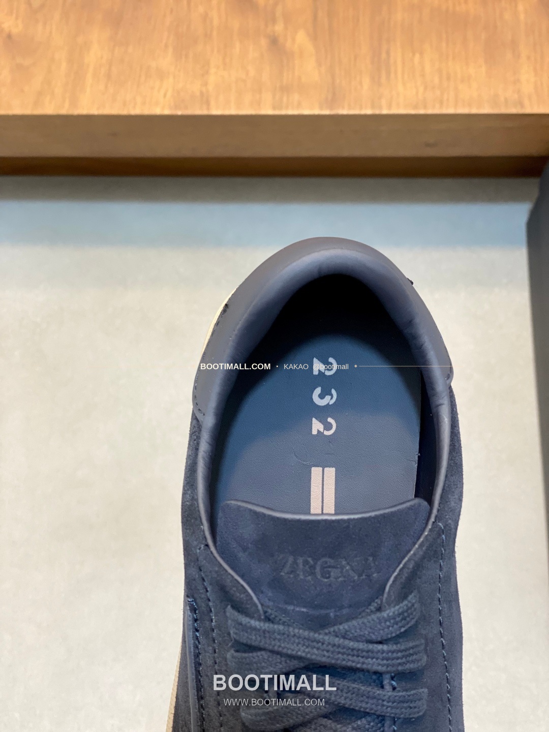 제냐 232 스웨이드 로고 레이스업 스니커즈 네이비 Zegna 232 Suede Logo Lace-Up Sneakers 7