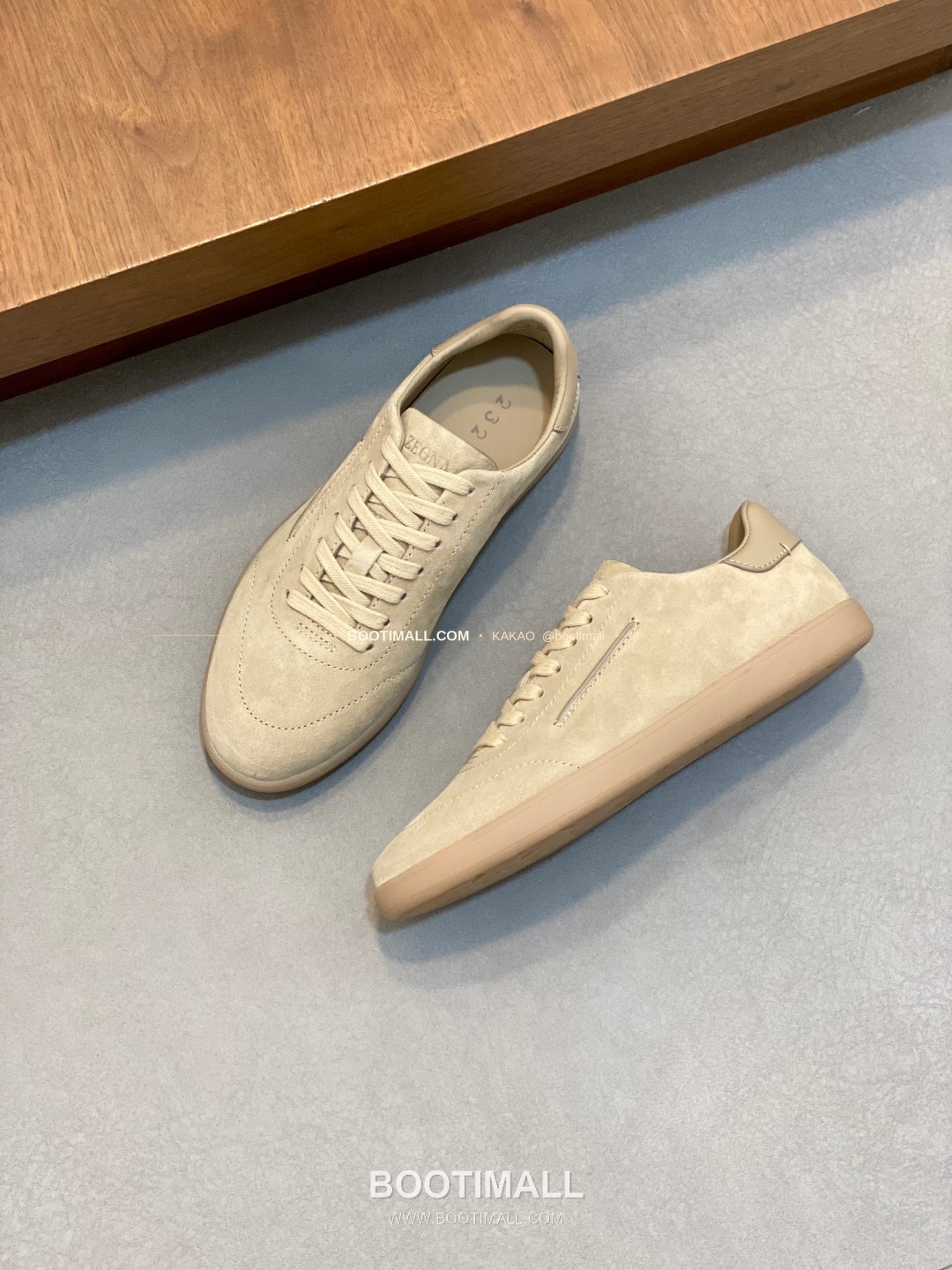 제냐 232 스웨이드 로고 레이스업 스니커즈 베이지 Zegna 232 Suede Logo Lace-Up Sneakers 5