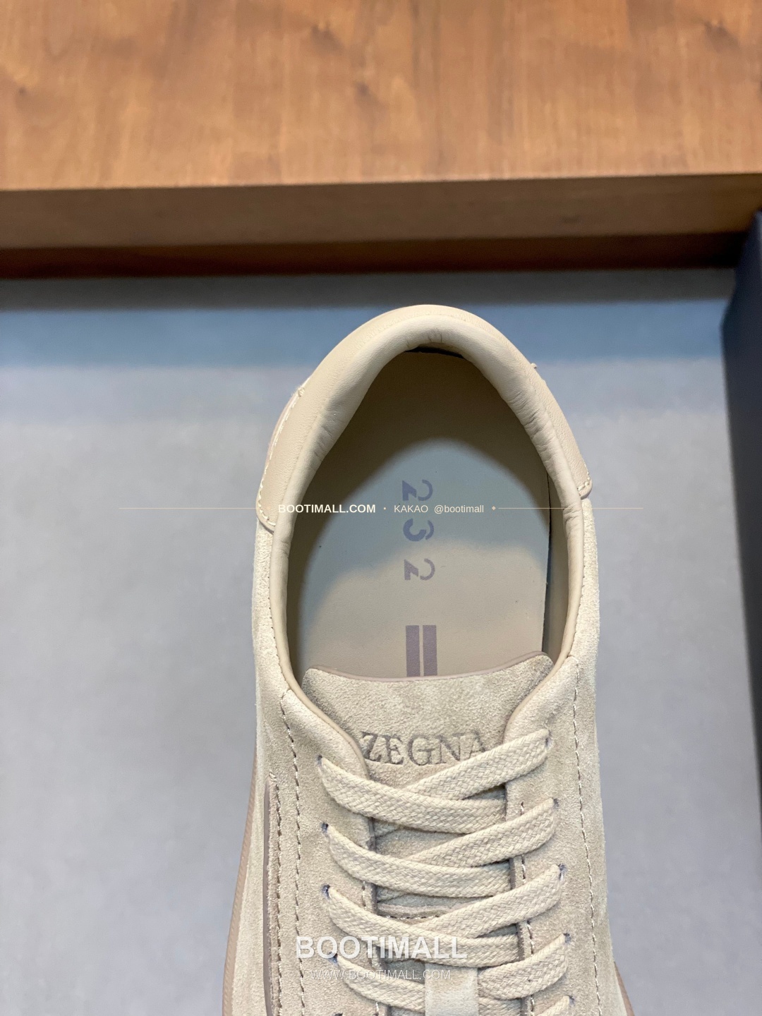 제냐 232 스웨이드 로고 레이스업 스니커즈 베이지 Zegna 232 Suede Logo Lace-Up Sneakers 7