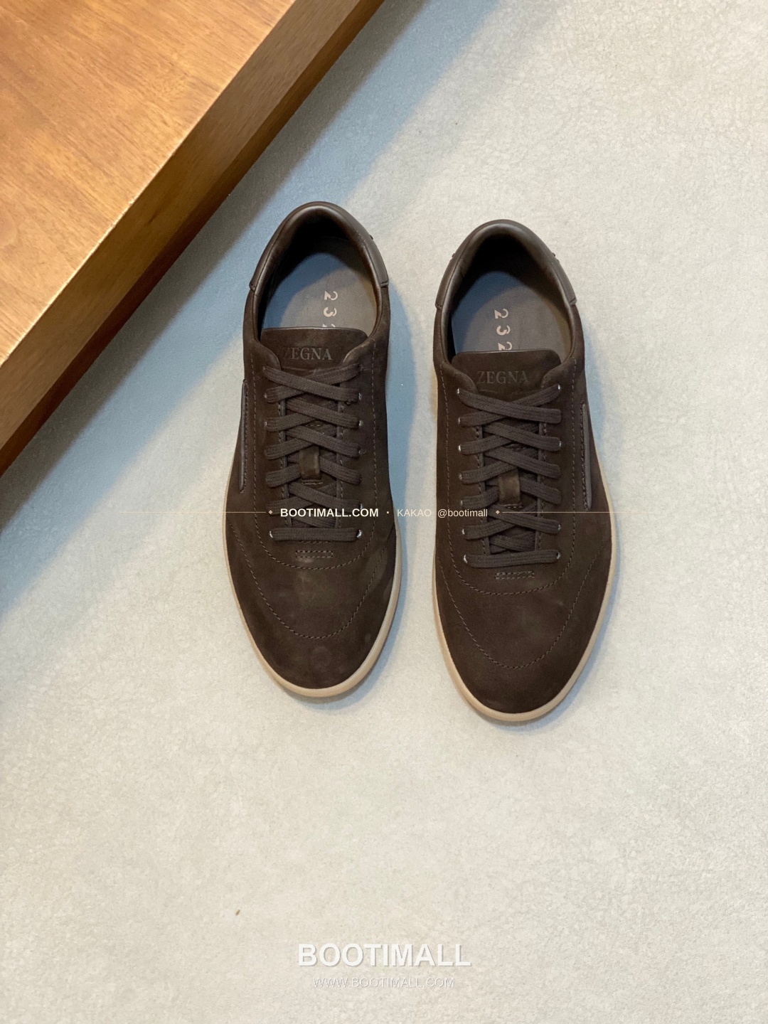 제냐 232 스웨이드 로고 레이스업 스니커즈 다크브라운 Zegna 232 Suede Logo Lace-Up Sneakers 1