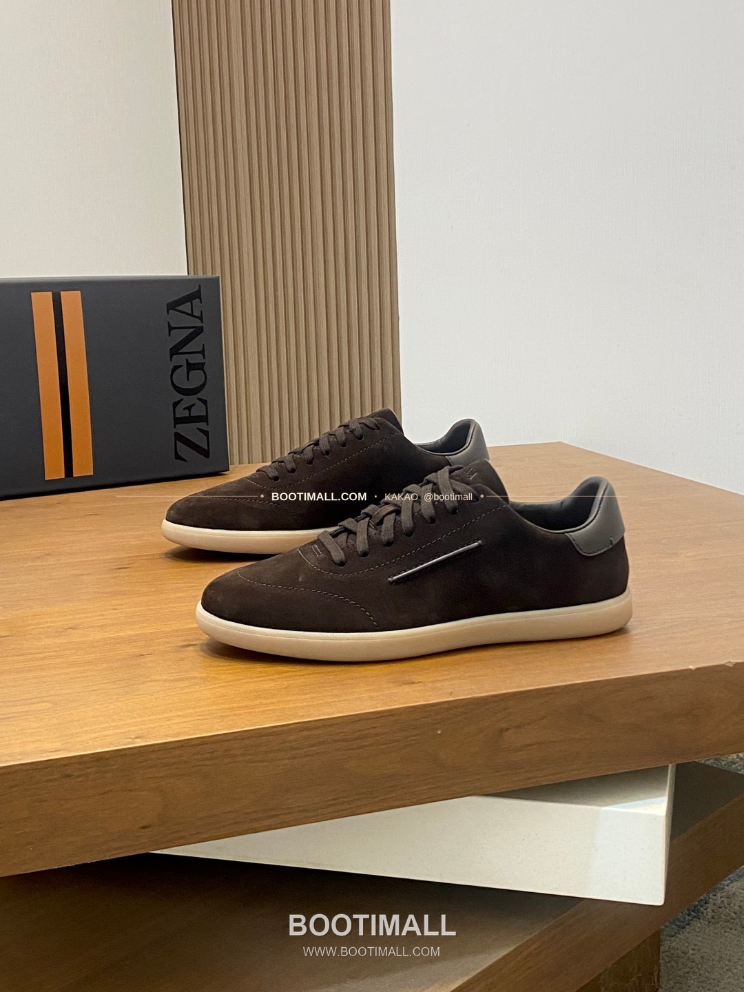 제냐 232 스웨이드 로고 레이스업 스니커즈 다크브라운 Zegna 232 Suede Logo Lace-Up Sneakers 3