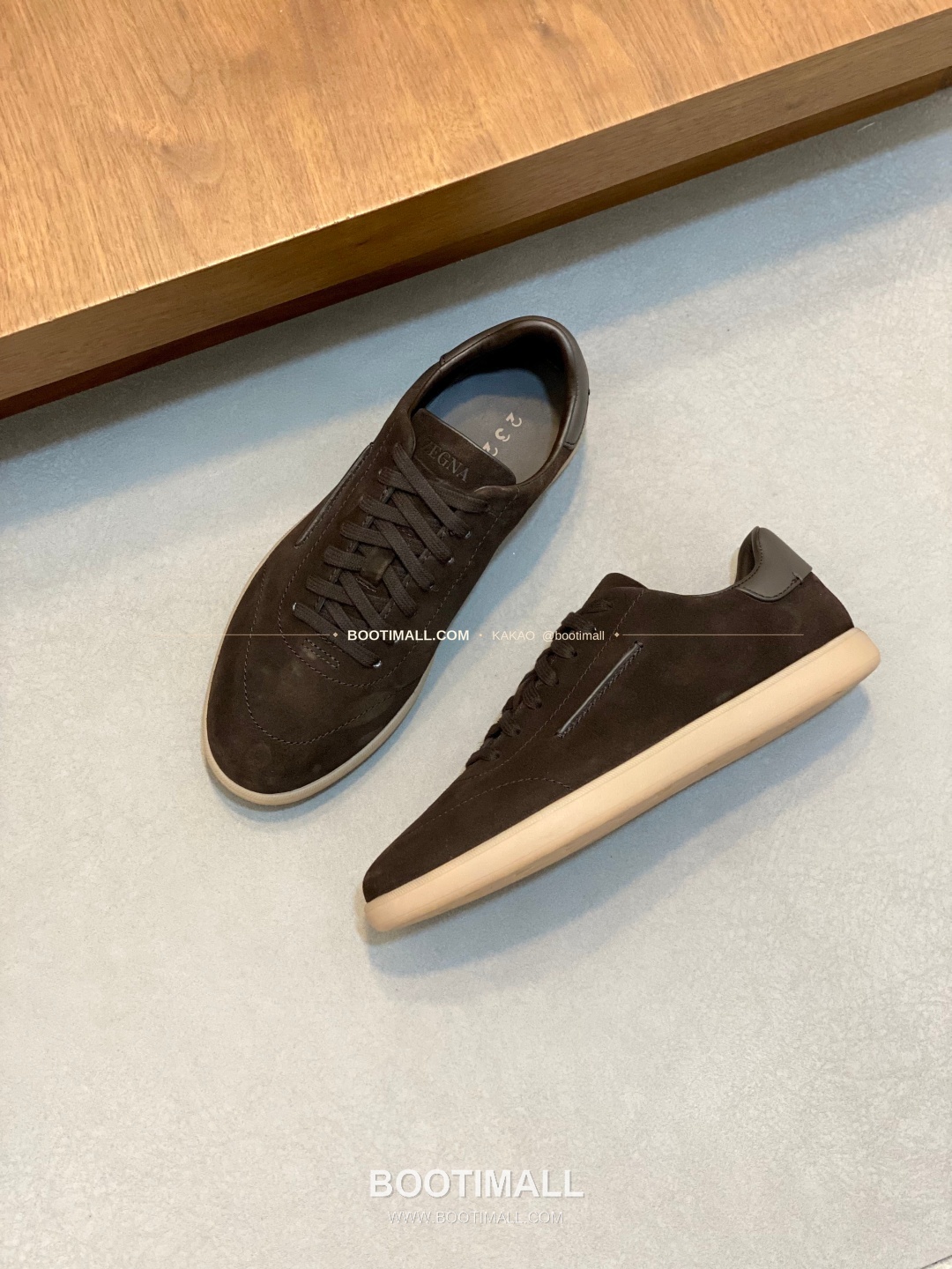 제냐 232 스웨이드 로고 레이스업 스니커즈 다크브라운 Zegna 232 Suede Logo Lace-Up Sneakers 5