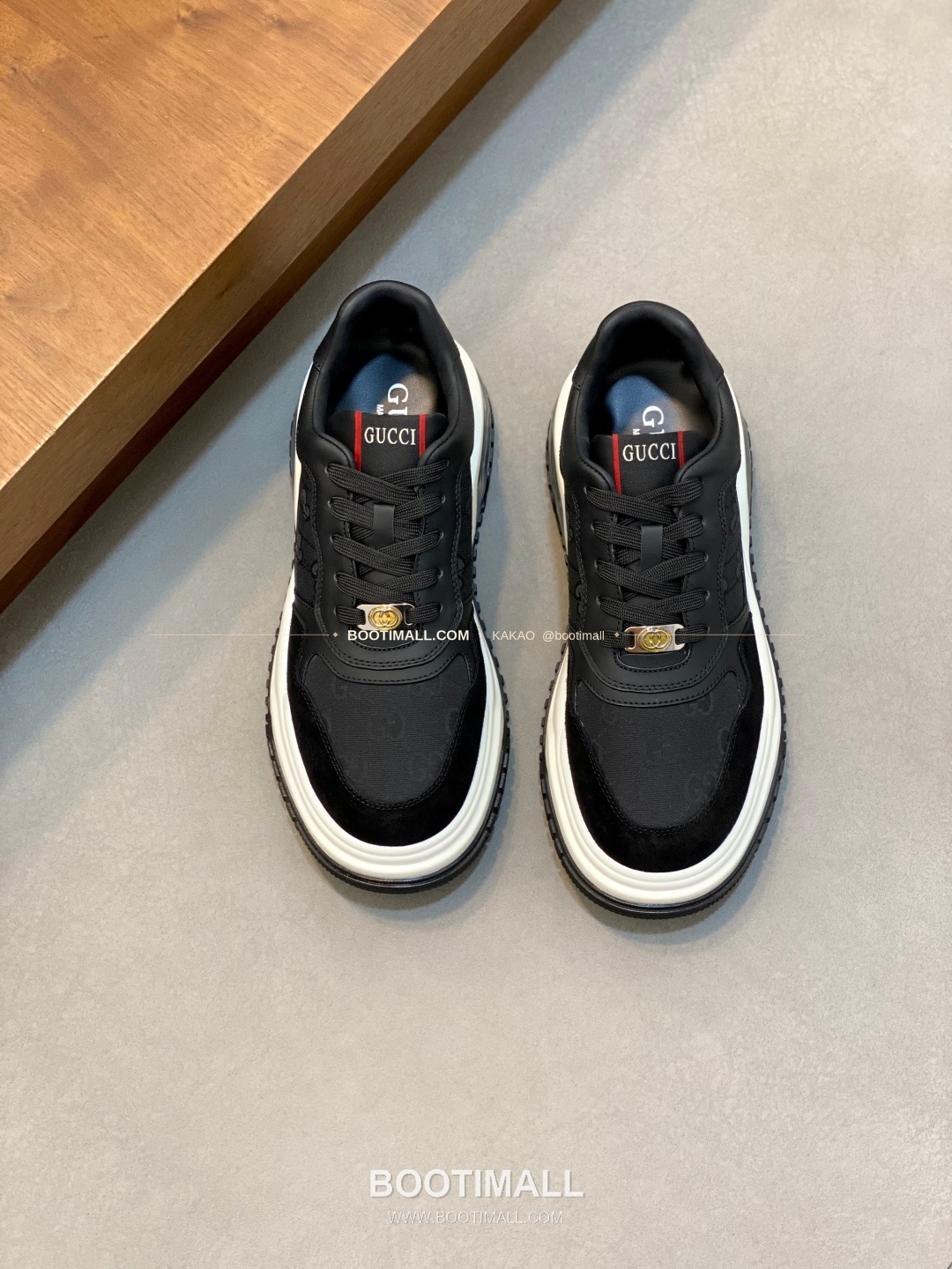 구찌 나파가죽 로고 레이스업 스니커즈 블랙 Gucci Nappa Calfskin Logo Lace-Up Sneakers 1