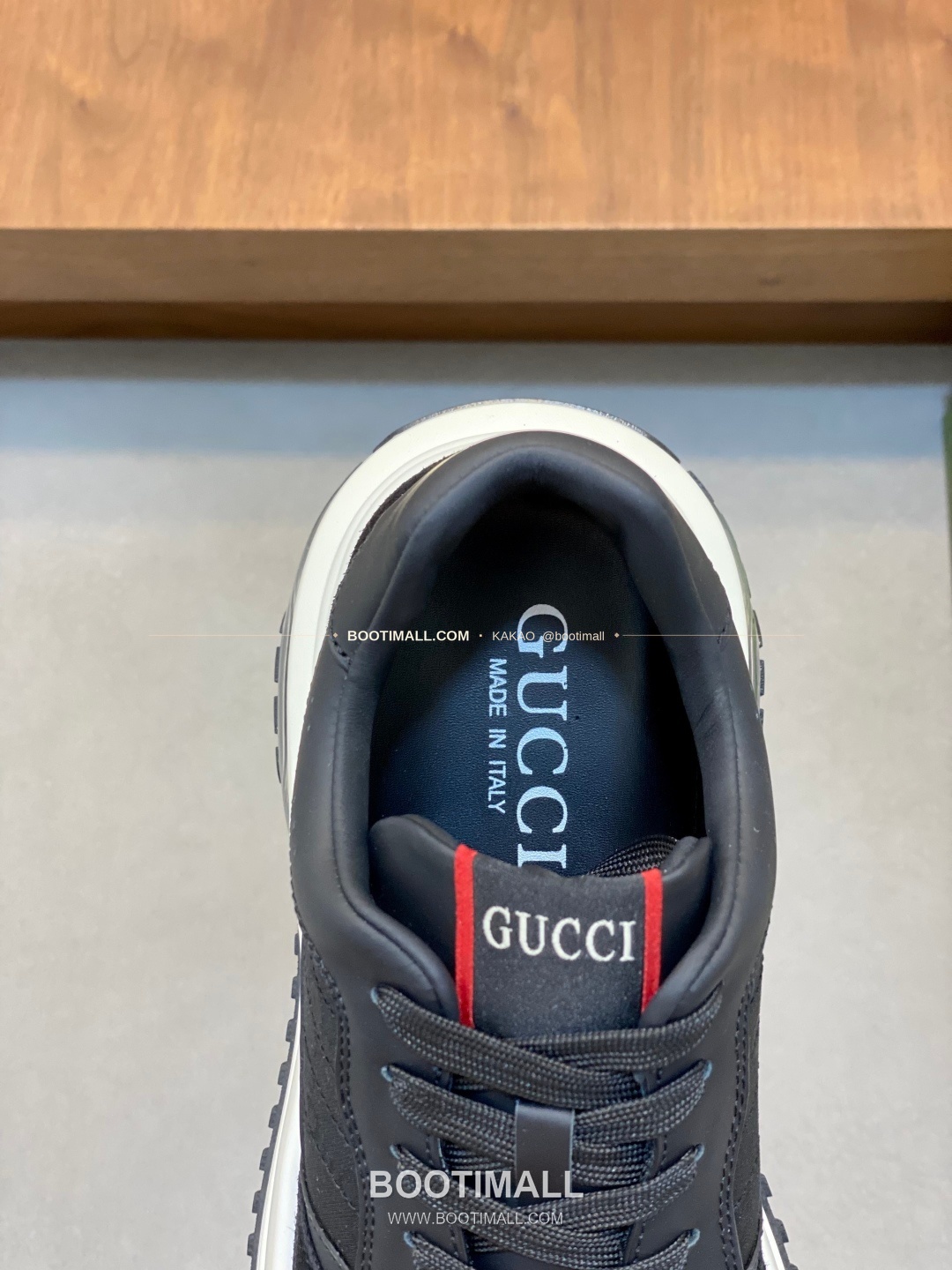 구찌 나파가죽 로고 레이스업 스니커즈 블랙 Gucci Nappa Calfskin Logo Lace-Up Sneakers 7