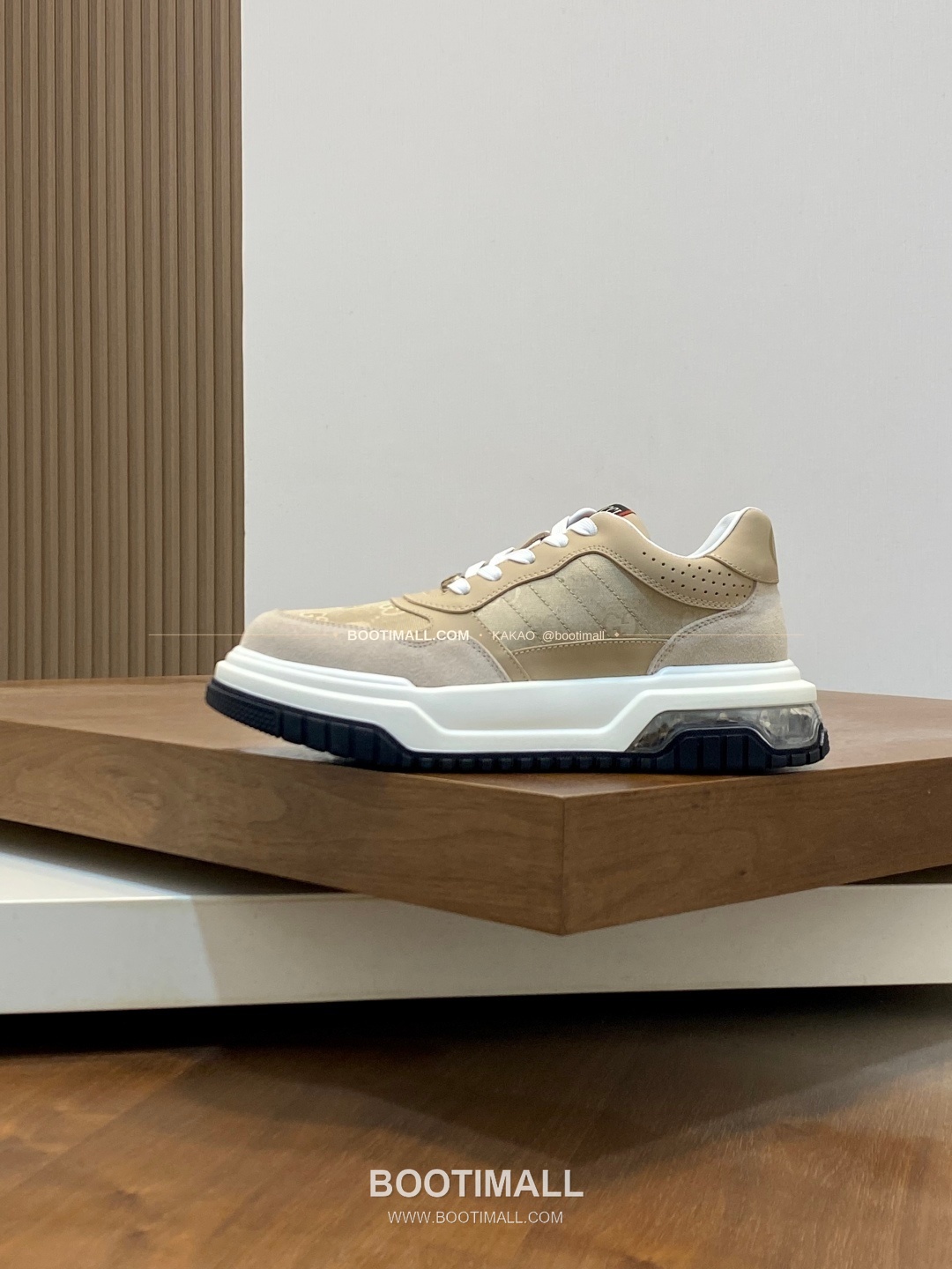 구찌 나파가죽 로고 레이스업 스니커즈 베이지 Gucci Nappa Calfskin Logo Lace-Up Sneakers 2