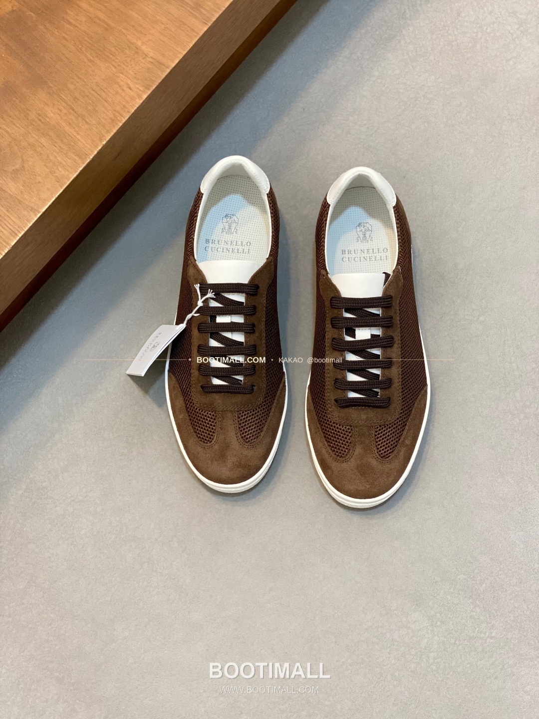 브루넬로쿠치넬리 캐시미어 스웨이드 로고 레이스업 스니커즈 브라운 Brunello Cucinelli Cashmere Suede Logo Lace-Up Sneakers 1