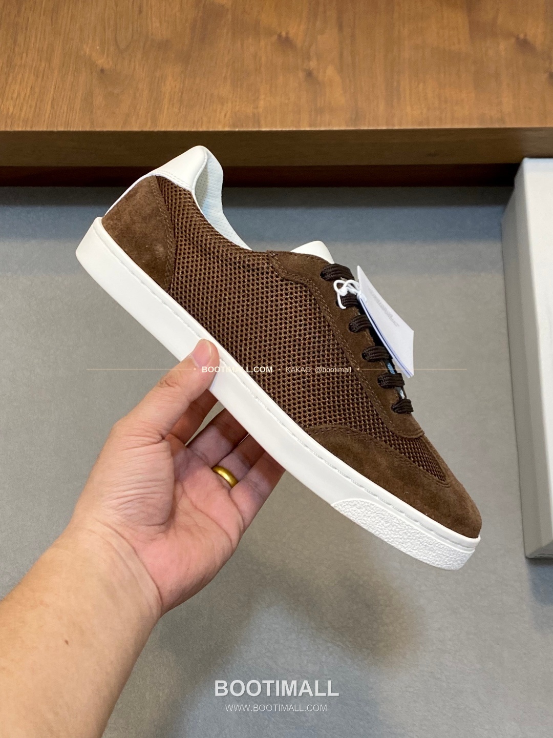 브루넬로쿠치넬리 캐시미어 스웨이드 로고 레이스업 스니커즈 브라운 Brunello Cucinelli Cashmere Suede Logo Lace-Up Sneakers 4