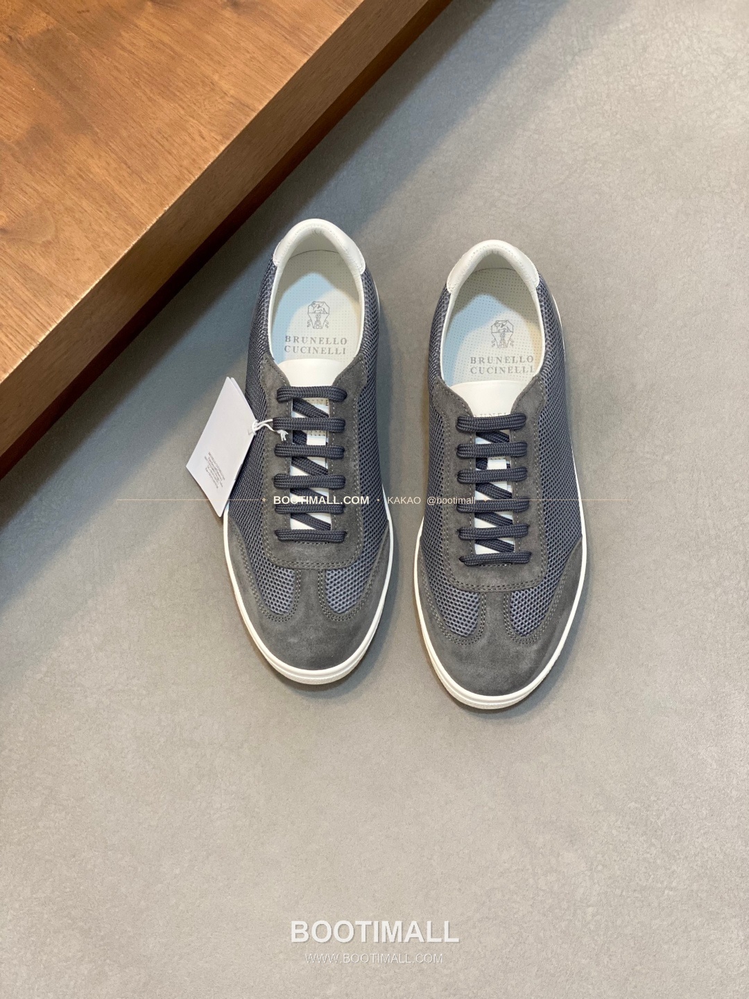 브루넬로쿠치넬리 캐시미어 스웨이드 로고 레이스업 스니커즈 그레이 Brunello Cucinelli Cashmere Suede Logo Lace-Up Sneakers 1