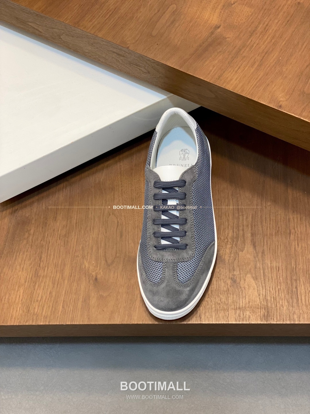 브루넬로쿠치넬리 캐시미어 스웨이드 로고 레이스업 스니커즈 그레이 Brunello Cucinelli Cashmere Suede Logo Lace-Up Sneakers 6