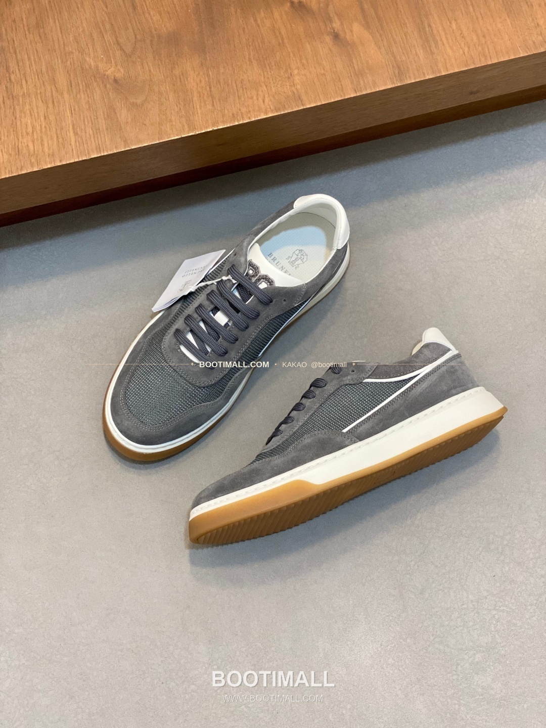 브루넬로쿠치넬리 캐시미어 스웨이드 펀칭 레이스업 스니커즈 그레이 Brunello Cucinelli Cashmere Suede Perforated Lace-Up Sneakers 5