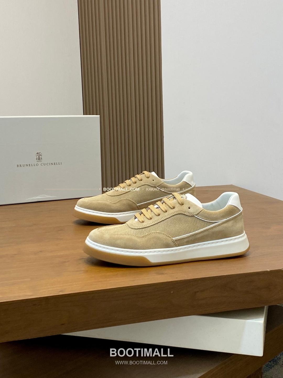 브루넬로쿠치넬리 캐시미어 스웨이드 펀칭 레이스업 스니커즈 베이지 Brunello Cucinelli Cashmere Suede Perforated Lace-Up Sneakers 3