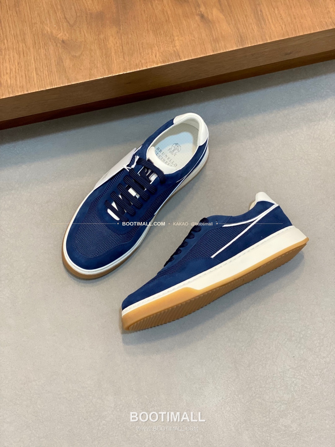 브루넬로쿠치넬리 캐시미어 스웨이드 펀칭 레이스업 스니커즈 네이비 Brunello Cucinelli Cashmere Suede Perforated Lace-Up Sneakers 5