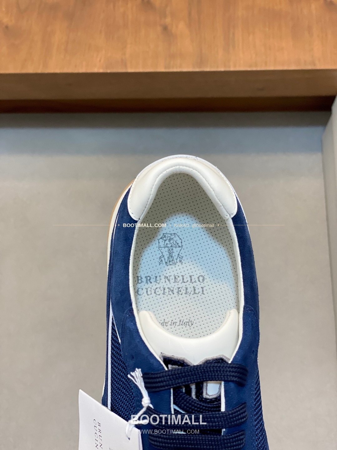 브루넬로쿠치넬리 캐시미어 스웨이드 펀칭 레이스업 스니커즈 네이비 Brunello Cucinelli Cashmere Suede Perforated Lace-Up Sneakers 7