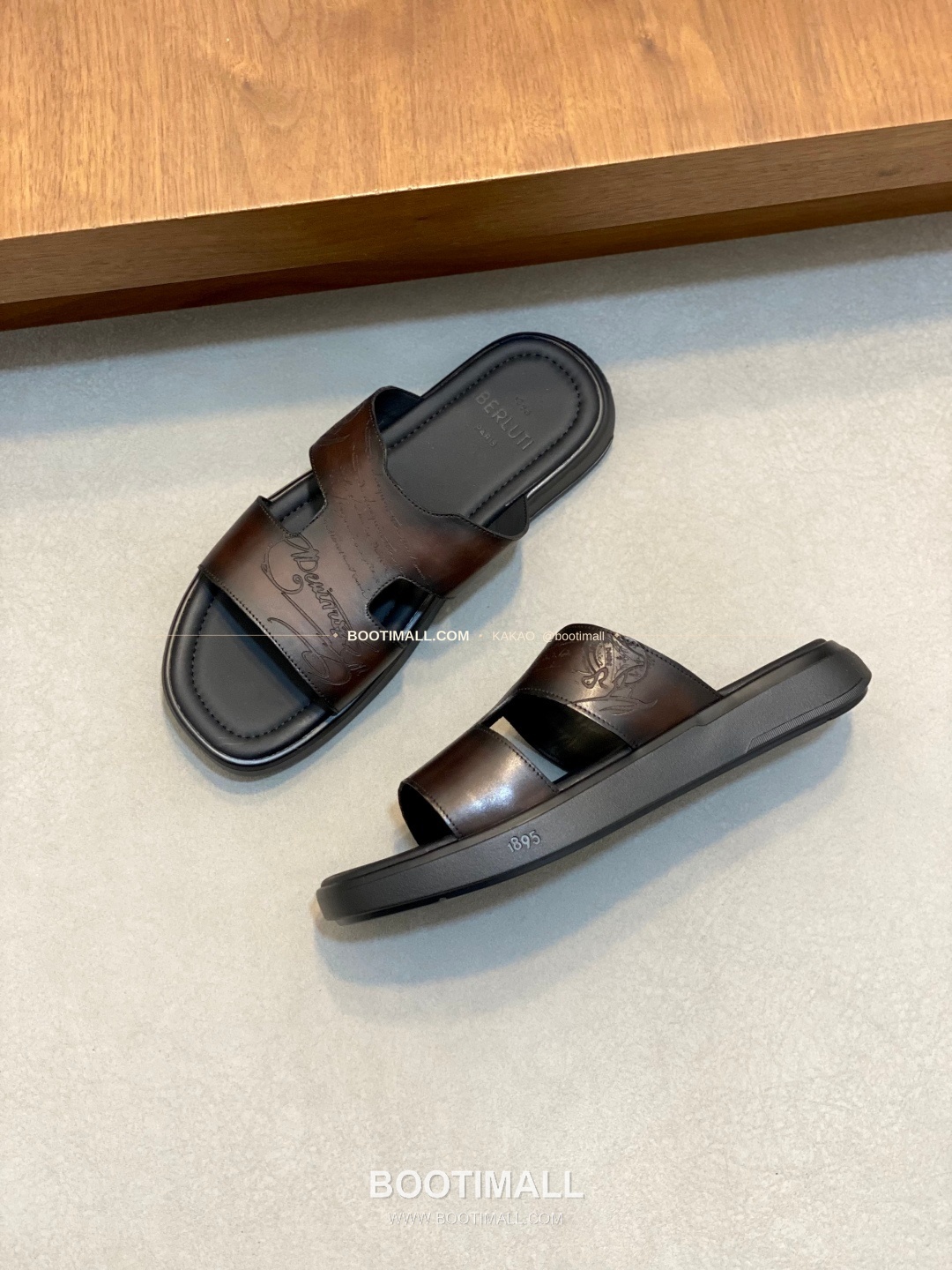 벨루티 베네치아가죽 핸드페인팅 슬립온 샌들 브라운 Berluti Venezia Calfskin Hand Painted Slip-On Sandals 6