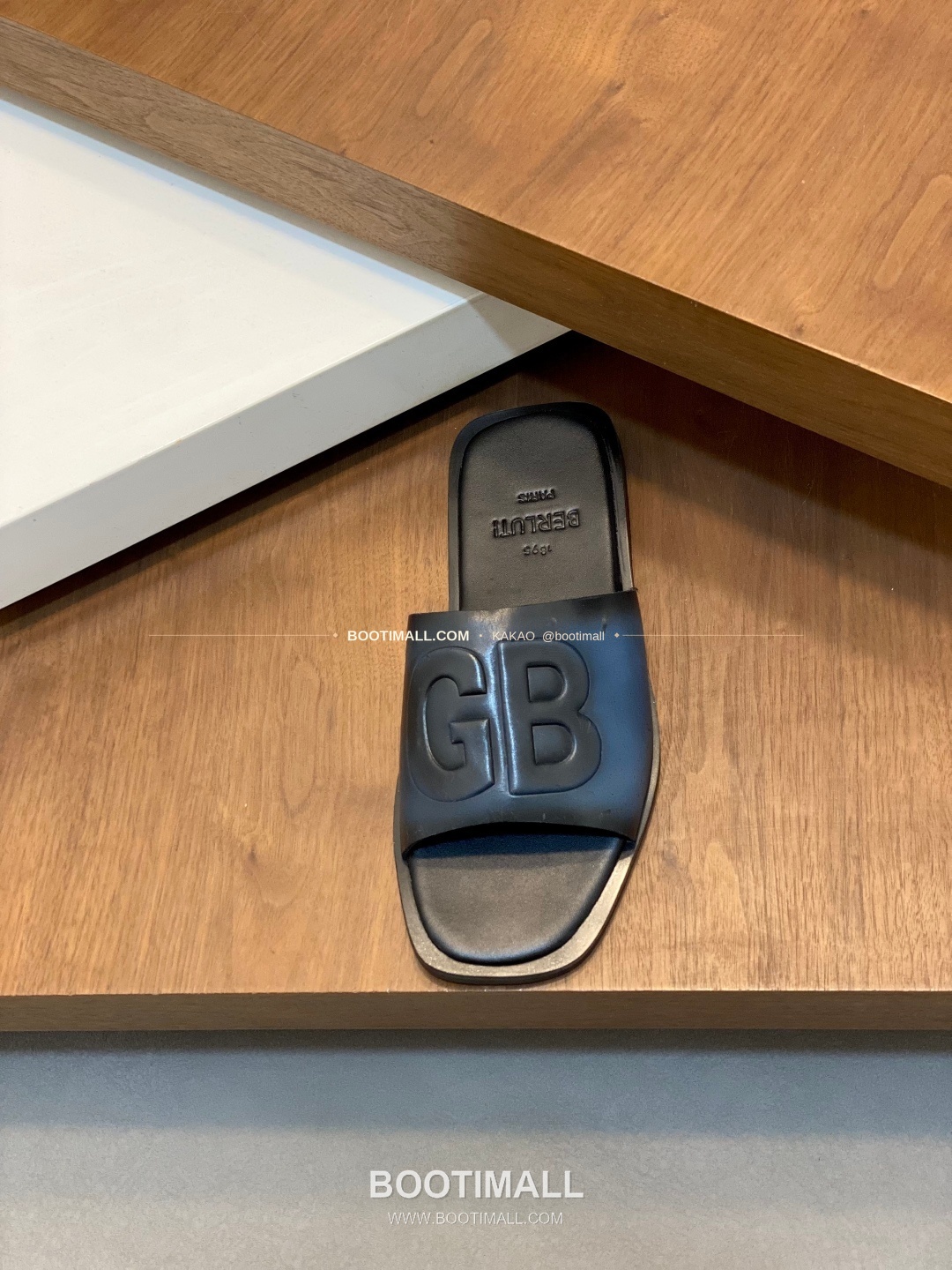 벨루티 베네치아가죽 핸드페인팅 슬라이드 샌들 네이비 Berluti Venezia Calfskin Hand Painted Slide Sandals 9