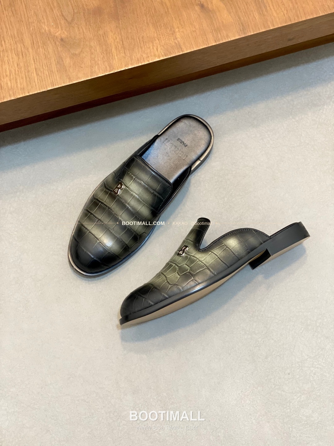벨루티 송아지가죽 로고 슬립온 하프 샌들 다크그린 Berluti Calfskin Logo Slip-On Half Sandals 5