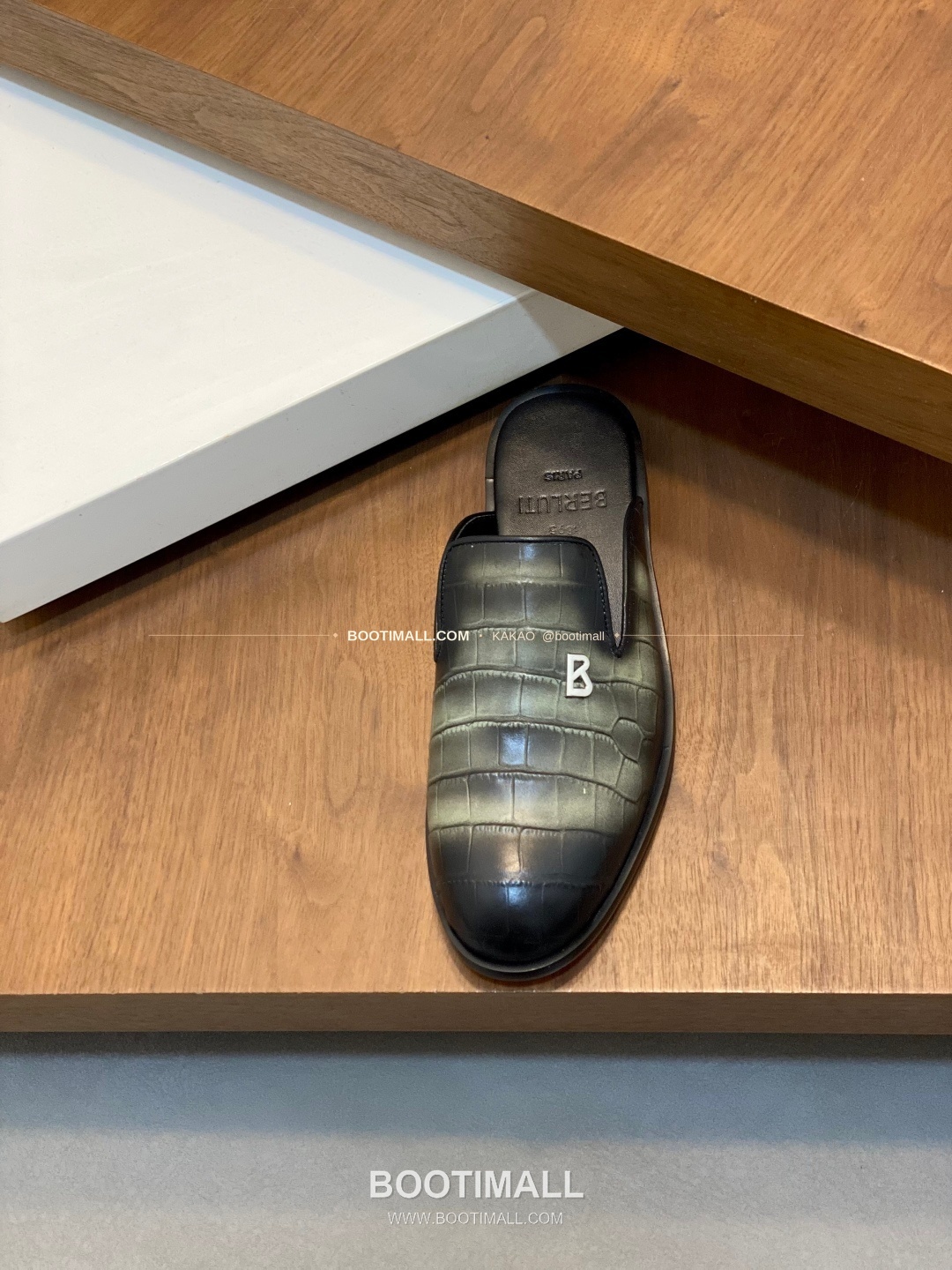 벨루티 송아지가죽 로고 슬립온 하프 샌들 다크그린 Berluti Calfskin Logo Slip-On Half Sandals 6