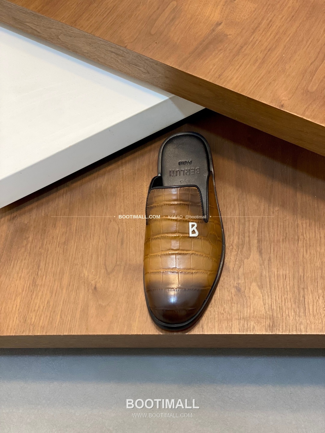 벨루티 송아지가죽 로고 슬립온 하프 샌들 브라운 Berluti Calfskin Logo Slip-On Half Sandals 6