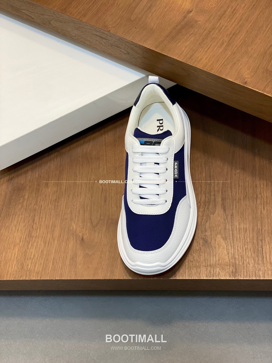 프라다 송아지가죽 나일론 믹스 로고 레이스업 스니커즈 화이트 Prada Calfskin Nylon Mix Logo Lace-Up Sneakers 6