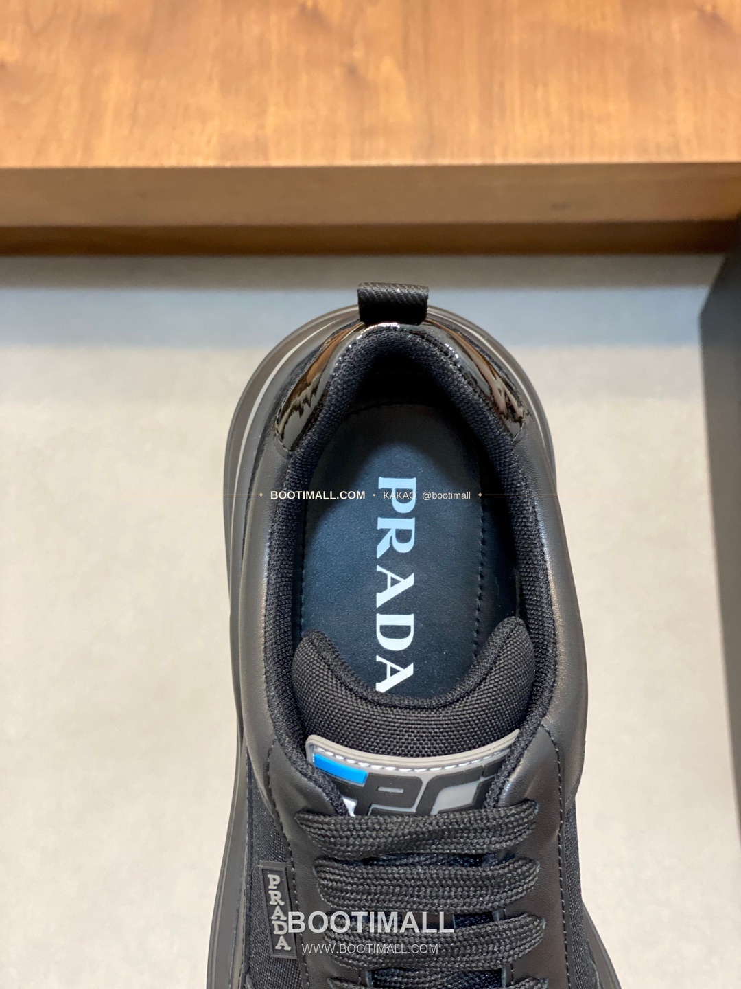 프라다 송아지가죽 나일론 믹스 로고 레이스업 스니커즈 블랙 Prada Calfskin Nylon Mix Logo Lace-Up Sneakers 7