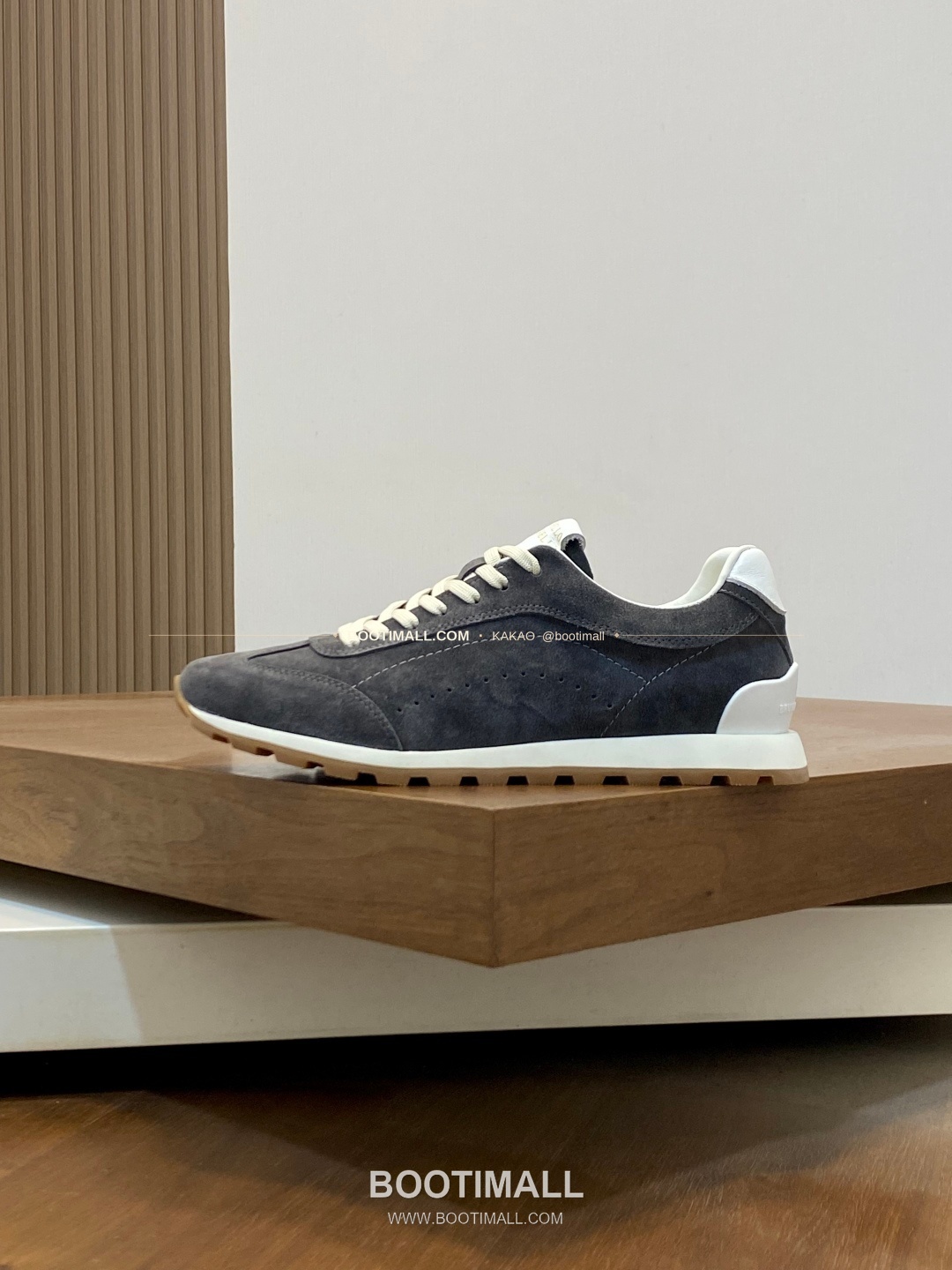 브루넬로쿠치넬리 송아지가죽 스웨이드 믹스 로고 레이스업 스니커즈 그레이 Brunello Cucinelli Calfskin Suede Mix Logo Lace-Up Sneakers 2