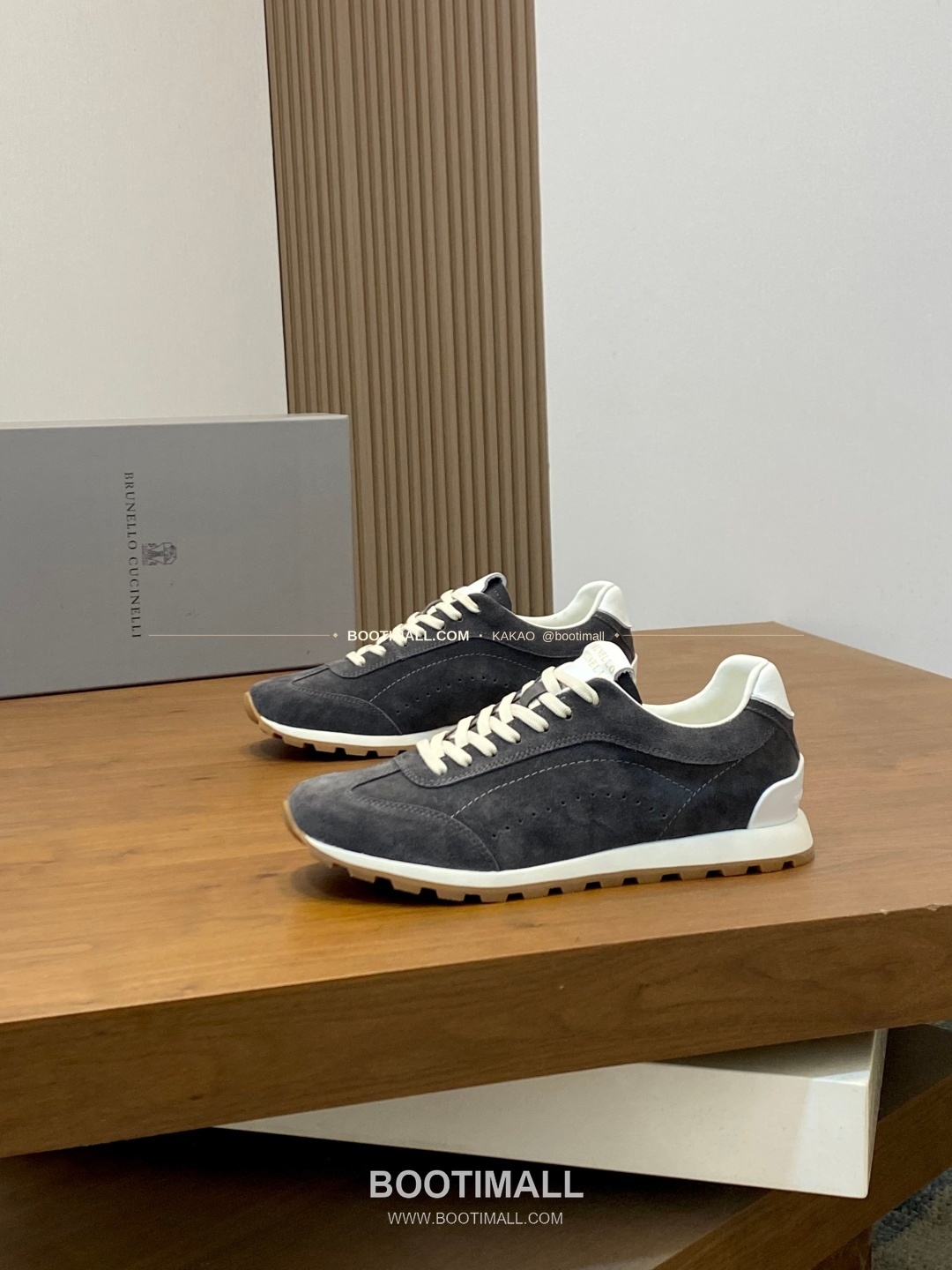 브루넬로쿠치넬리 송아지가죽 스웨이드 믹스 로고 레이스업 스니커즈 그레이 Brunello Cucinelli Calfskin Suede Mix Logo Lace-Up Sneakers 3