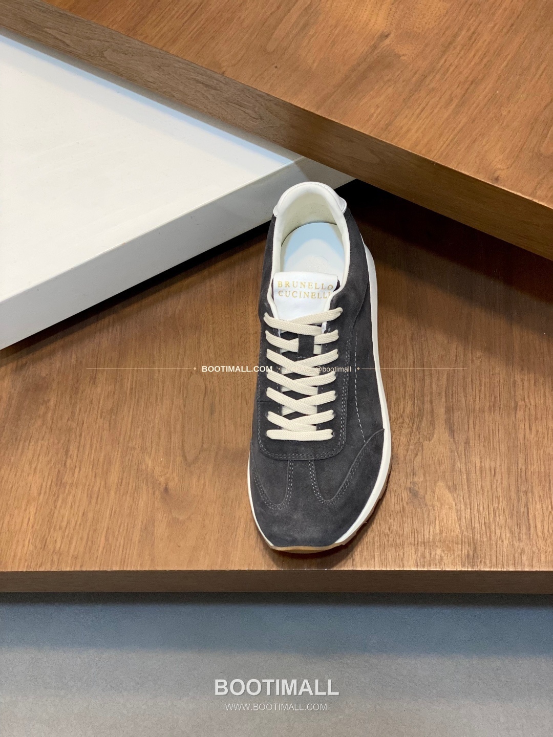 브루넬로쿠치넬리 송아지가죽 스웨이드 믹스 로고 레이스업 스니커즈 그레이 Brunello Cucinelli Calfskin Suede Mix Logo Lace-Up Sneakers 6