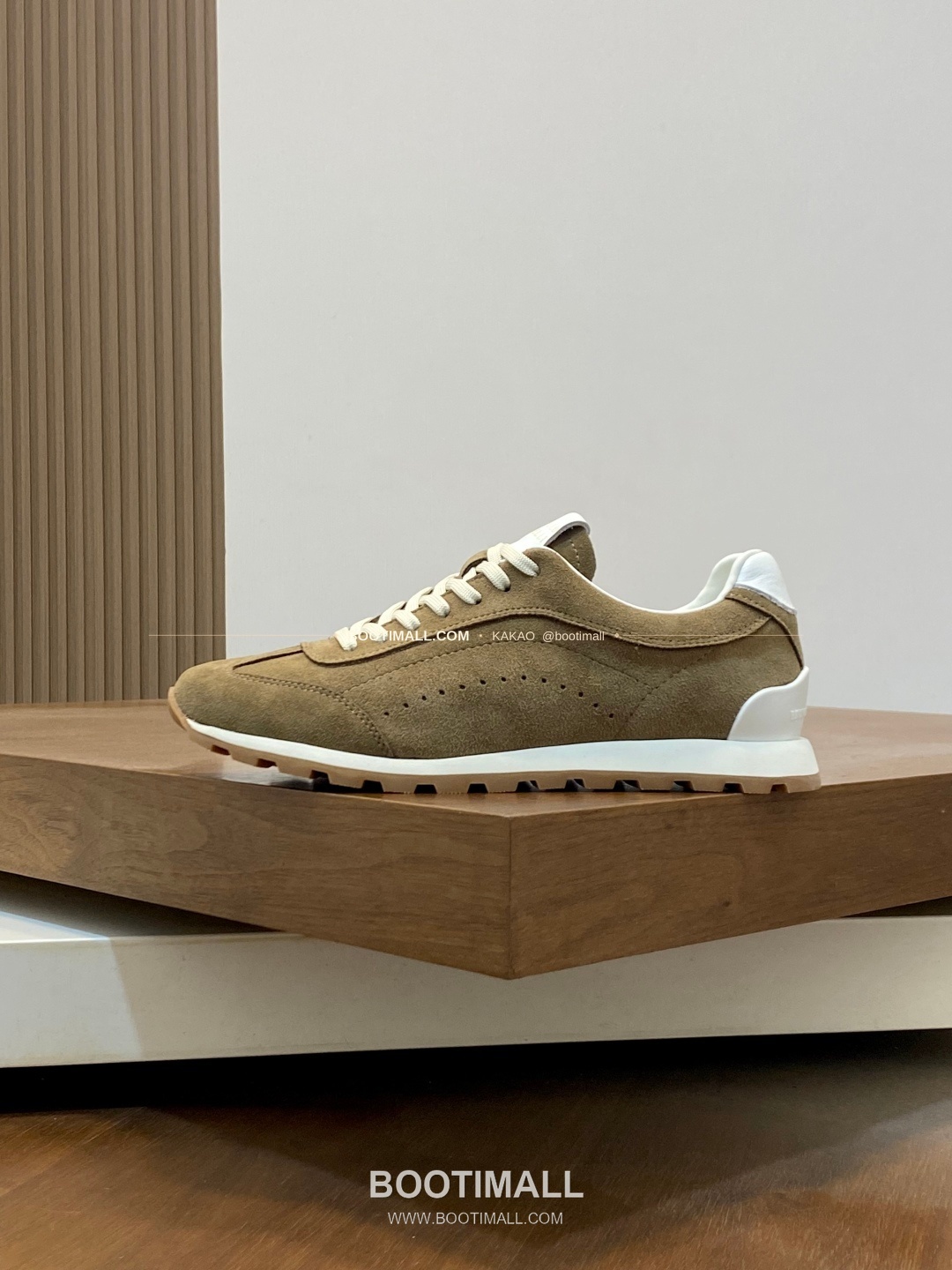 브루넬로쿠치넬리 송아지가죽 스웨이드 믹스 로고 레이스업 스니커즈 브라운 Brunello Cucinelli Calfskin Suede Mix Logo Lace-Up Sneakers 2