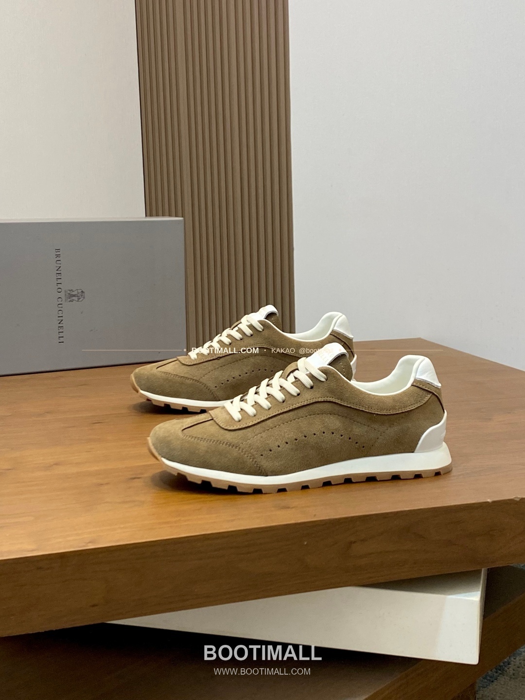 브루넬로쿠치넬리 송아지가죽 스웨이드 믹스 로고 레이스업 스니커즈 브라운 Brunello Cucinelli Calfskin Suede Mix Logo Lace-Up Sneakers 3