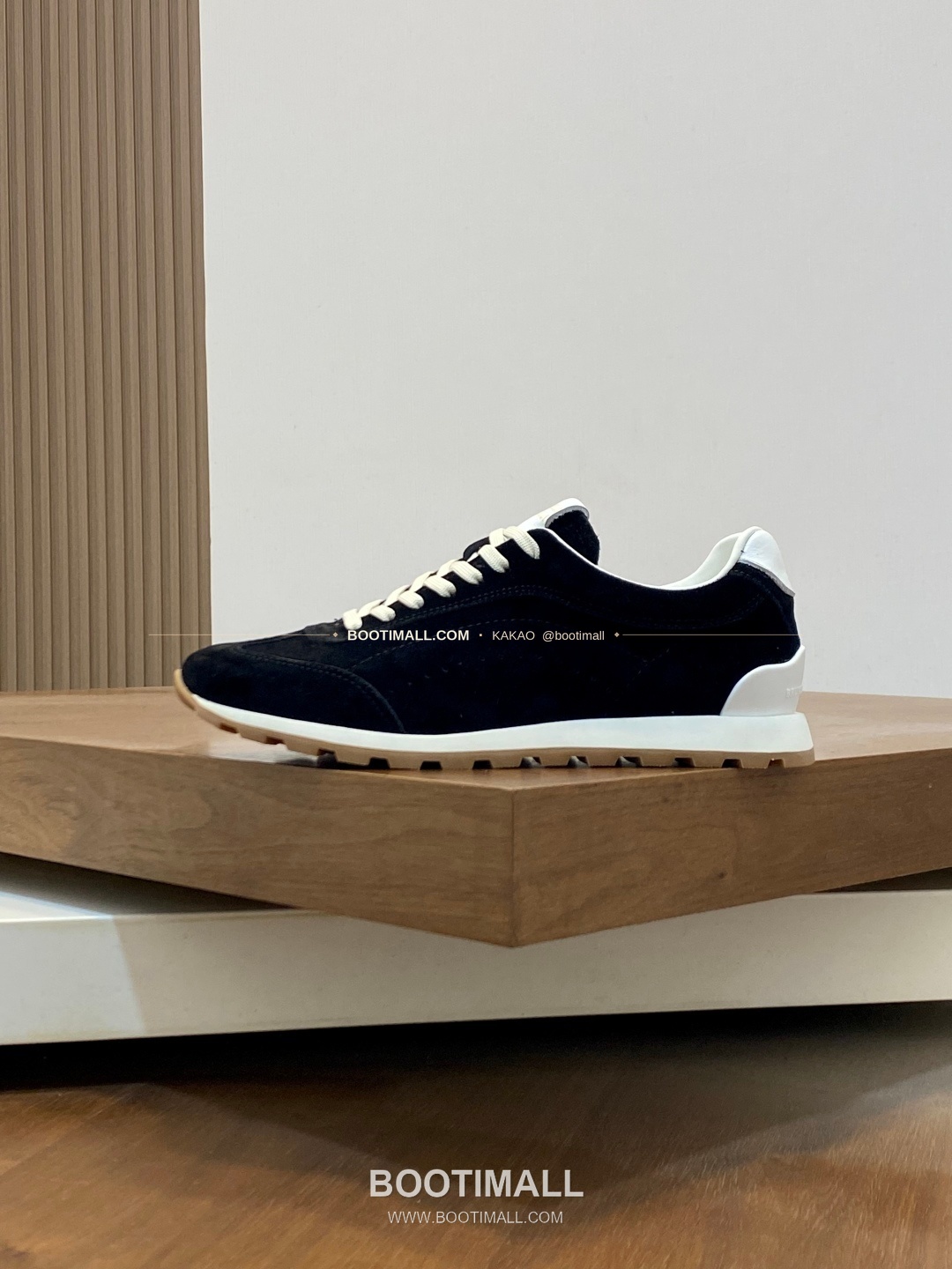 브루넬로쿠치넬리 송아지가죽 스웨이드 믹스 로고 레이스업 스니커즈 블랙 Brunello Cucinelli Calfskin Suede Mix Logo Lace-Up Sneakers 2