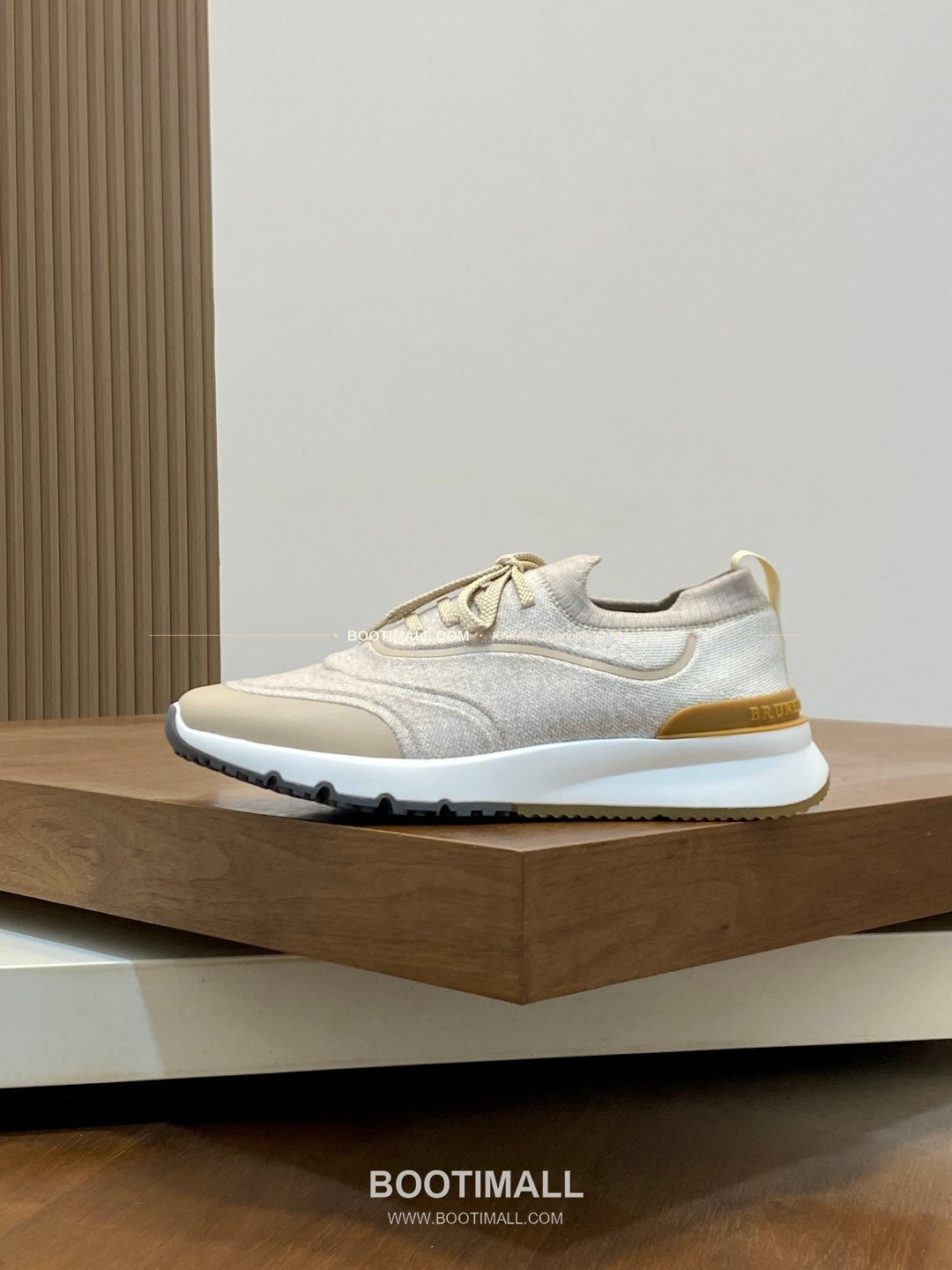 브루넬로쿠치넬리 스웨이드 플라이니트 믹스 로고 레이스업 스니커즈 베이지 Brunello Cucinelli Suede Flyknit Mix Logo Lace-Up Sneakers 2