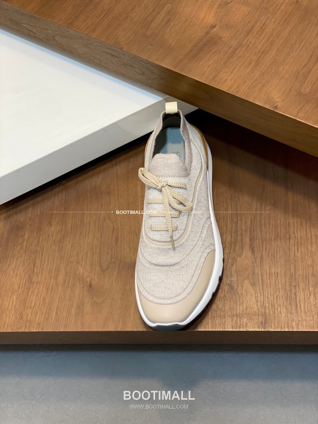 브루넬로쿠치넬리 스웨이드 플라이니트 믹스 로고 레이스업 스니커즈 베이지 Brunello Cucinelli Suede Flyknit Mix Logo Lace-Up Sneakers 6