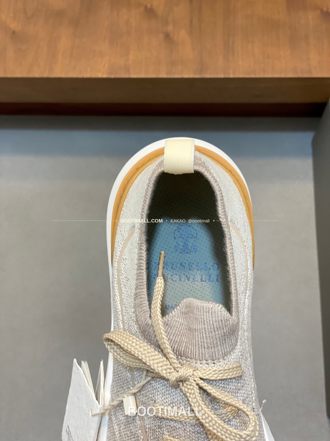 브루넬로쿠치넬리 스웨이드 플라이니트 믹스 로고 레이스업 스니커즈 베이지 Brunello Cucinelli Suede Flyknit Mix Logo Lace-Up Sneakers 7