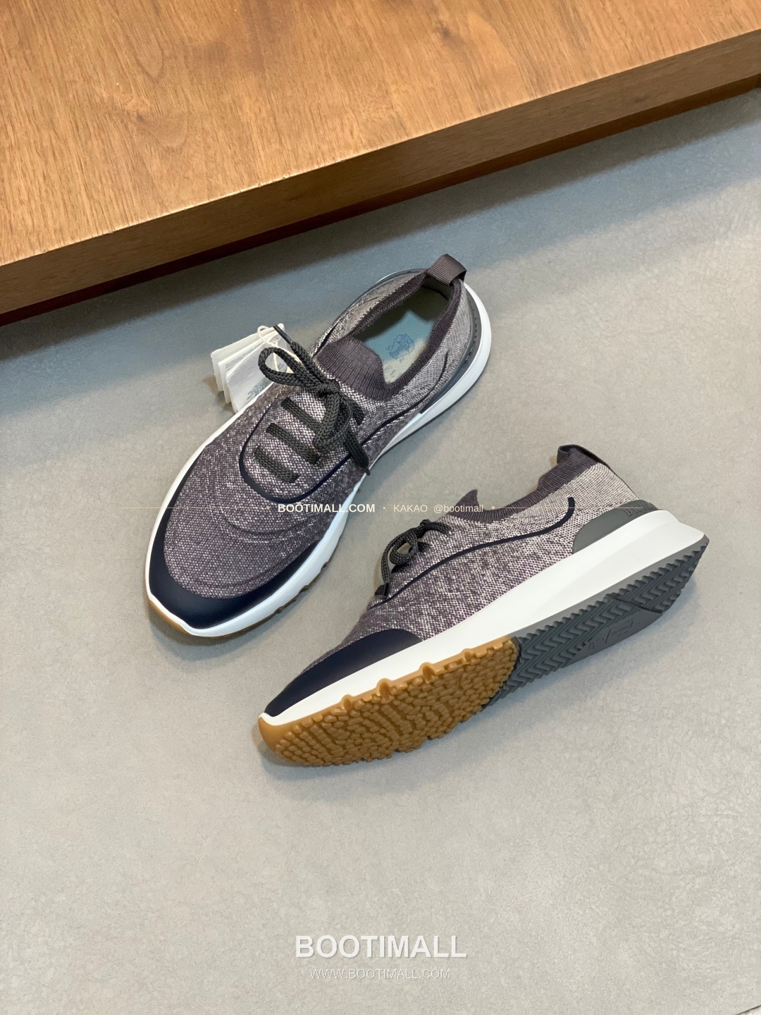 브루넬로쿠치넬리 스웨이드 플라이니트 믹스 로고 레이스업 스니커즈 Brunello Cucinelli Suede Flyknit Mix Logo Lace-Up Sneakers 5