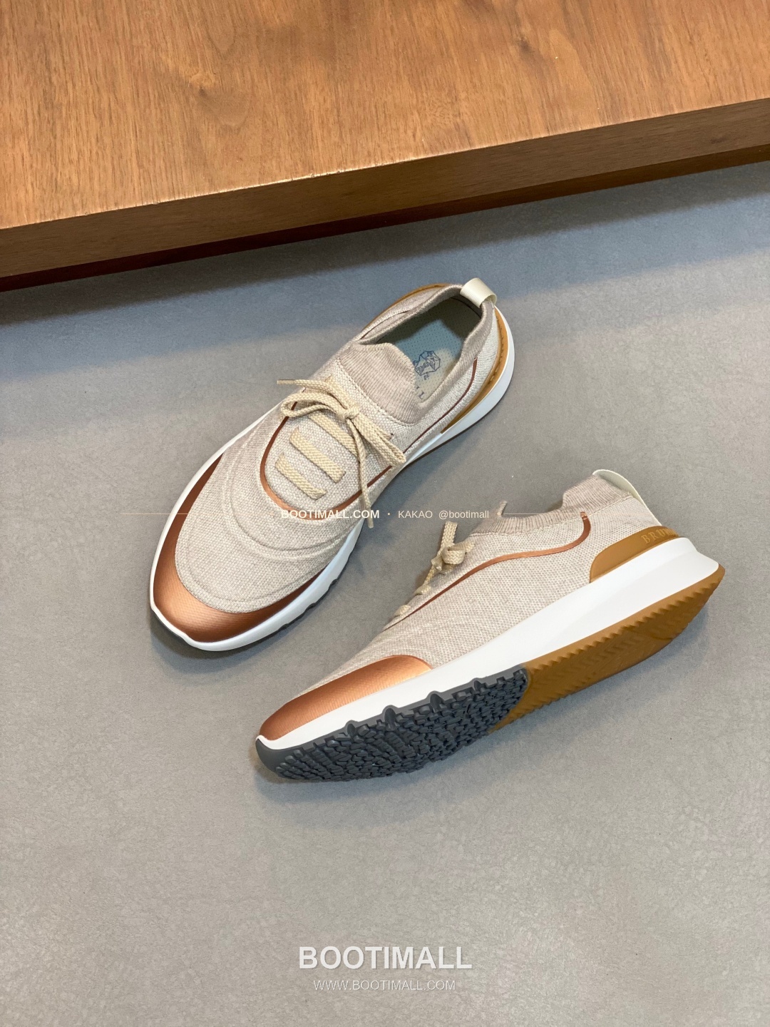 브루넬로쿠치넬리 스웨이드 플라이니트 믹스 슬립온 로퍼 베이지 Brunello Cucinelli Suede Flyknit Mix Slip-On Loafers 5