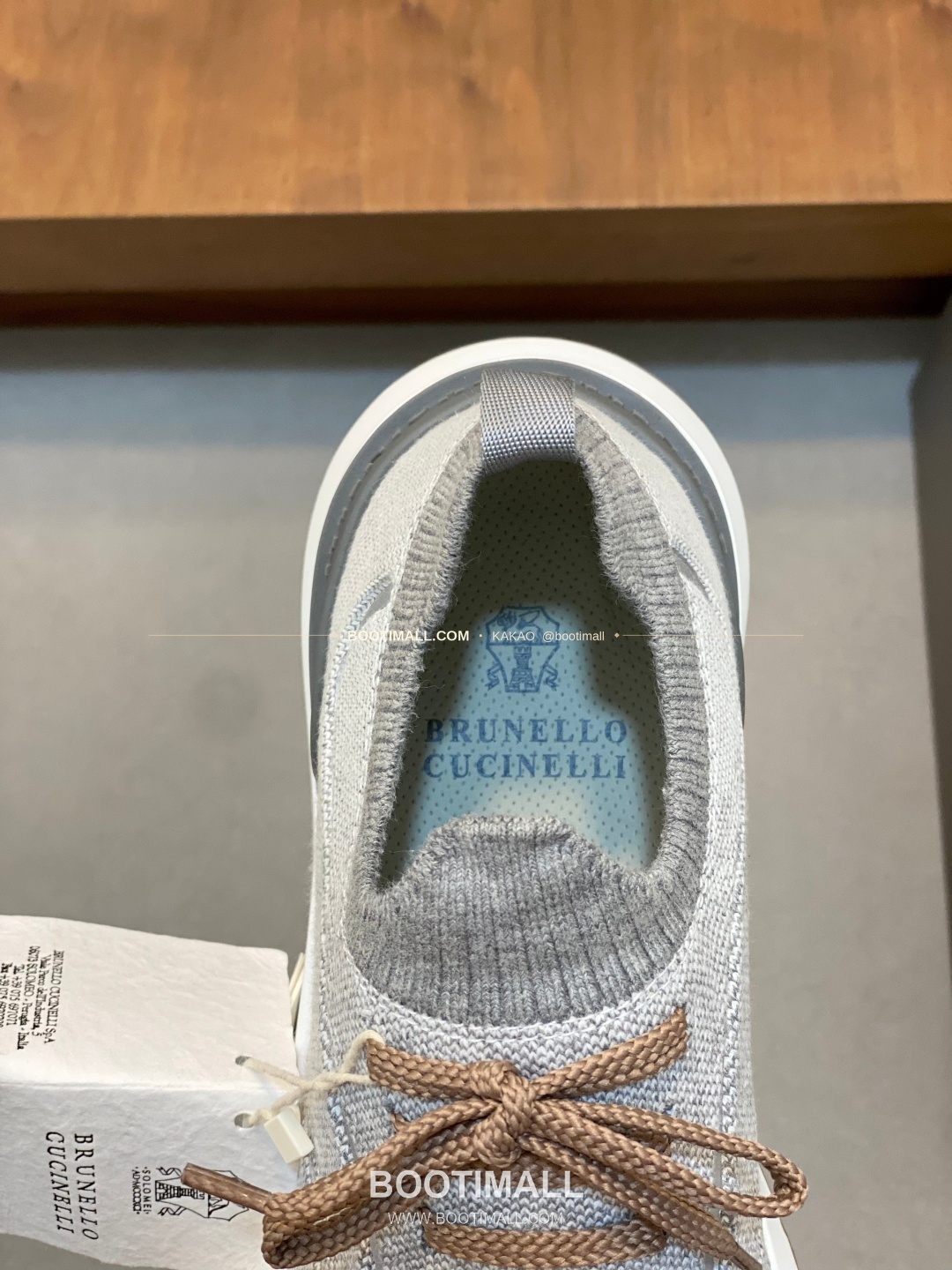 브루넬로쿠치넬리 스웨이드 플라이니트 믹스 슬립온 로퍼 그레이 Brunello Cucinelli Suede Flyknit Mix Slip-On Loafers 7