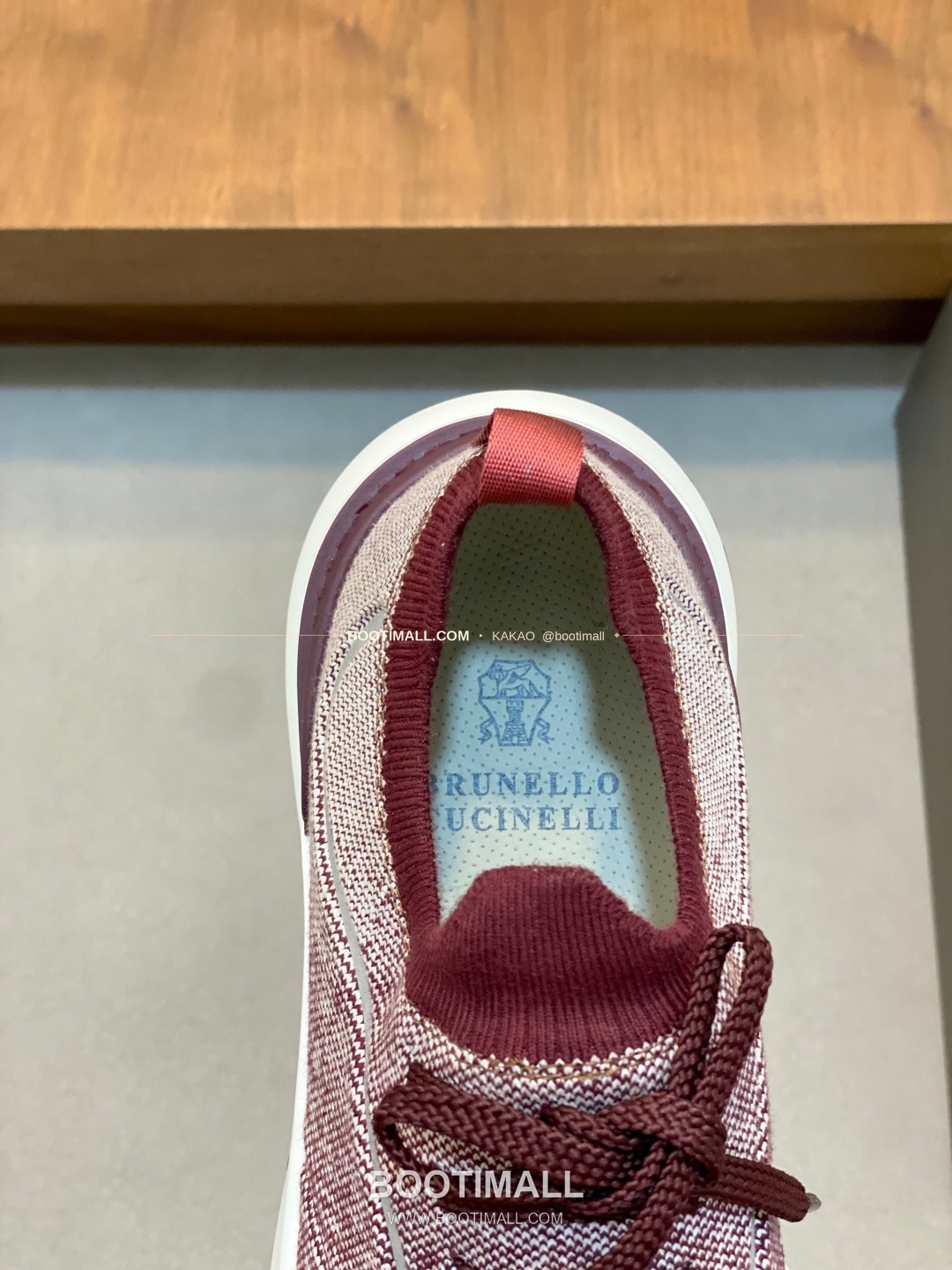 브루넬로쿠치넬리 스웨이드 플라이니트 믹스 슬립온 로퍼 버건디 Brunello Cucinelli Suede Flyknit Mix Slip-On Loafers 7