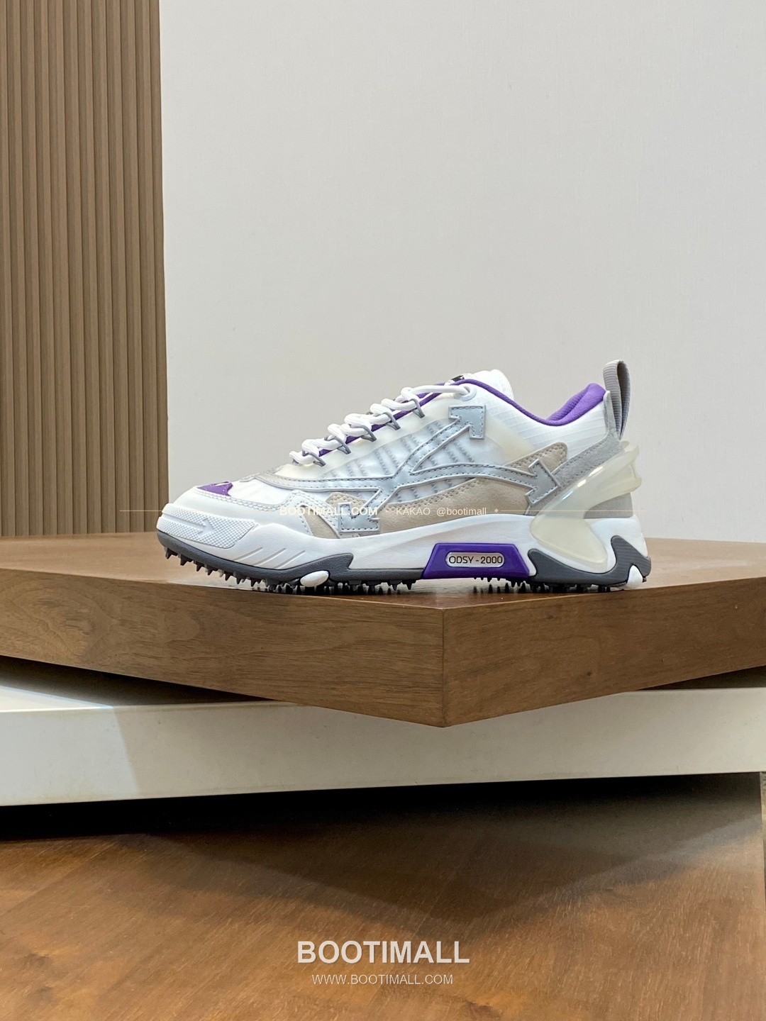 오프화이트 버질 아블로 레더 메쉬 로고 레이스업 스니커즈 퍼플 Off-White C/O Virgil Abloh Leather Mesh Logo Lace-Up Sneakers 2