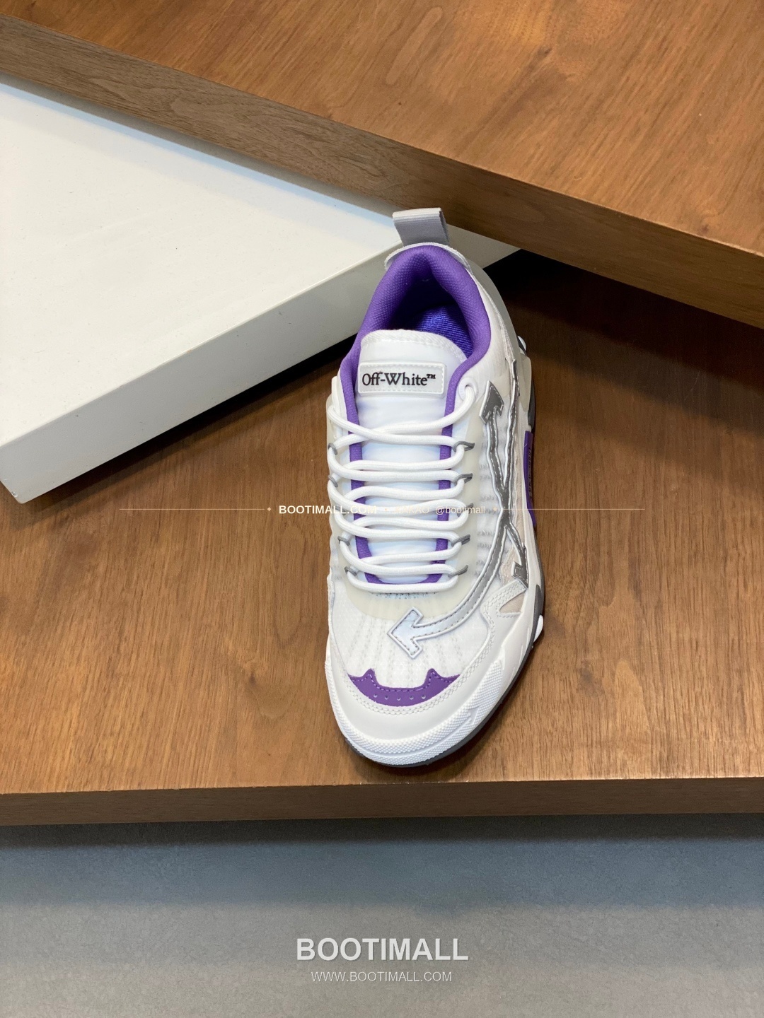 오프화이트 버질 아블로 레더 메쉬 로고 레이스업 스니커즈 퍼플 Off-White C/O Virgil Abloh Leather Mesh Logo Lace-Up Sneakers 6