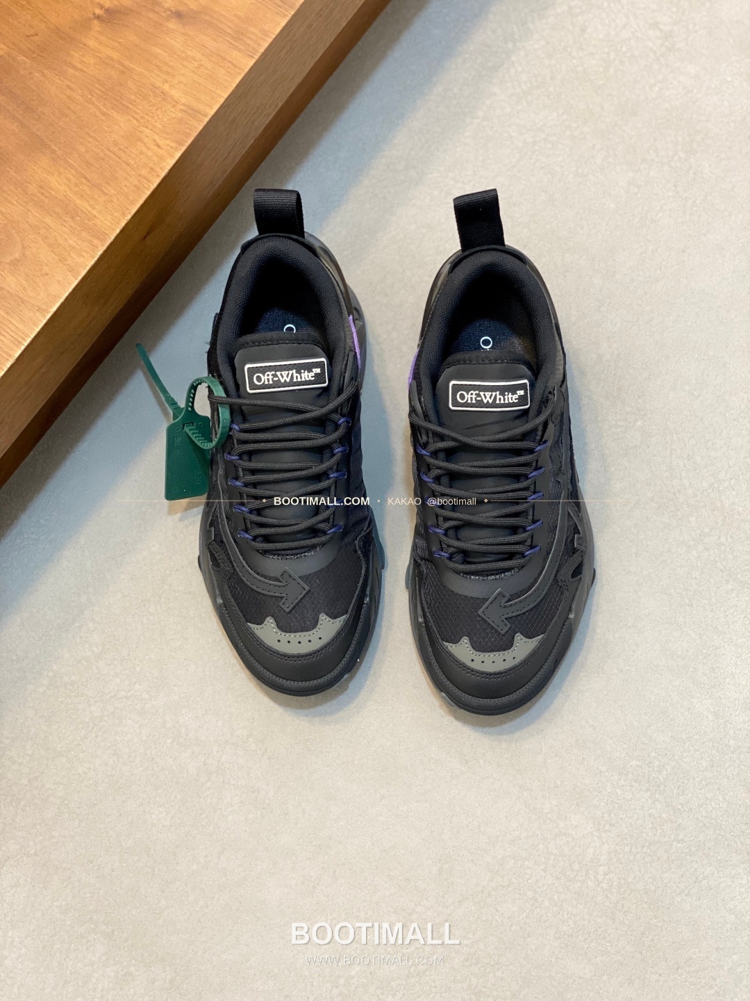 오프화이트 버질 아블로 레더 메쉬 로고 레이스업 스니커즈 블랙 Off-White C/O Virgil Abloh Leather Mesh Logo Lace-Up Sneakers 1