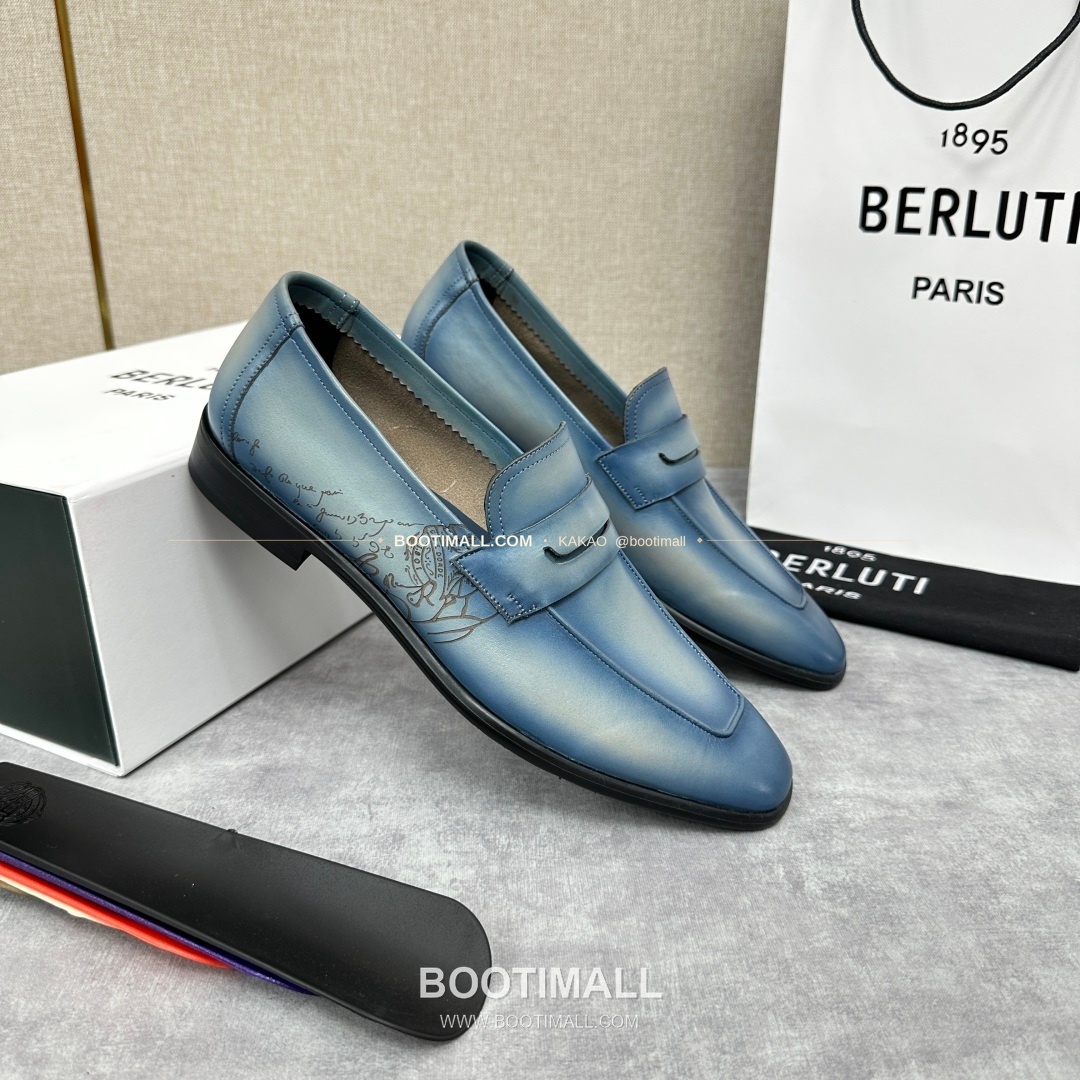 벨루티 로렌조 송아지가죽 스크리토 로퍼 Berluti Lorenzo Calfskin Scritto Loafers 2