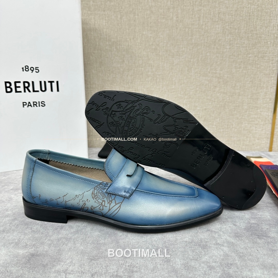 벨루티 로렌조 송아지가죽 스크리토 로퍼 Berluti Lorenzo Calfskin Scritto Loafers 8