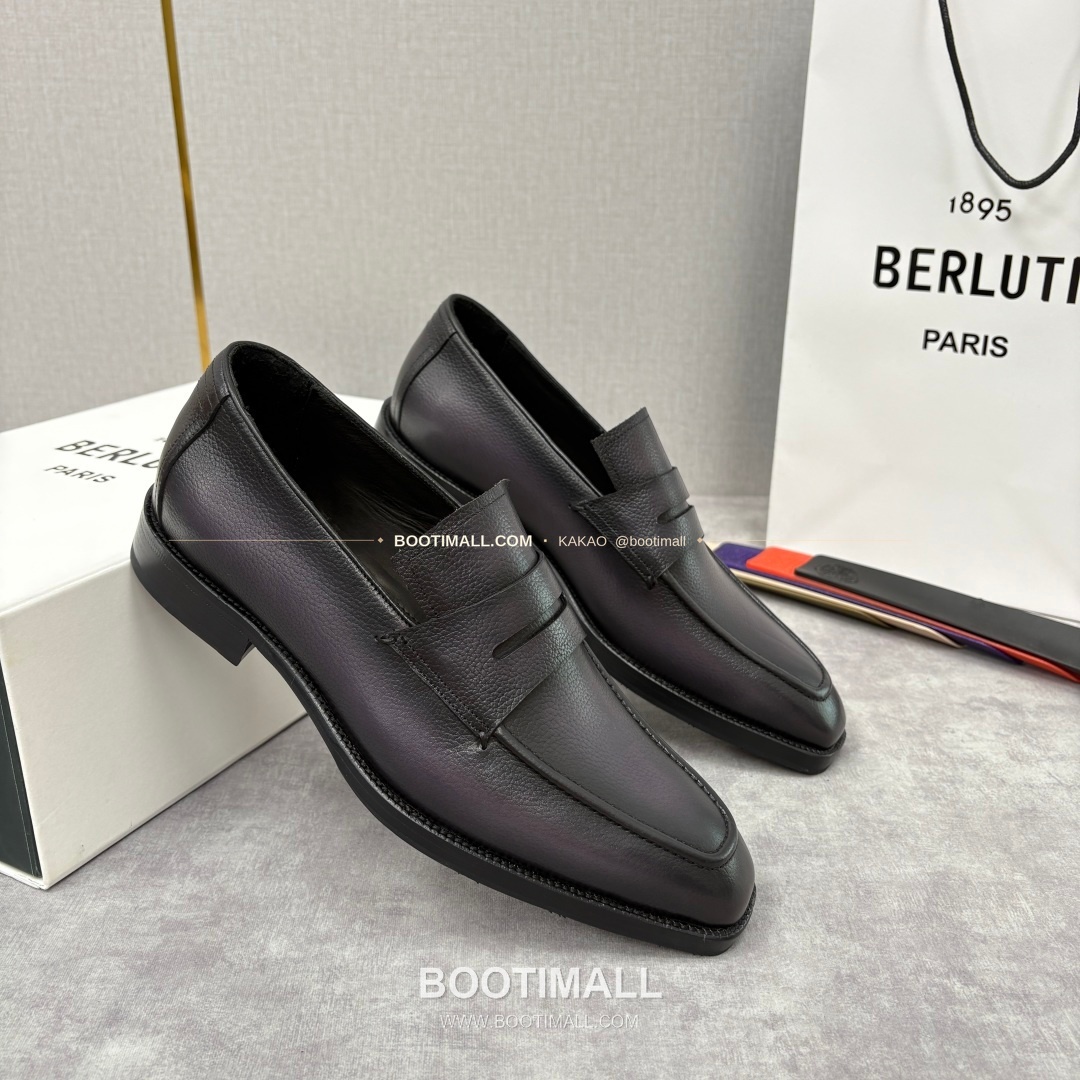 벨루티 핸드컬러 송아지가죽 페니 스트랩 로퍼 Berluti Hand-Colored Calfskin Penny Strap Loafers 3