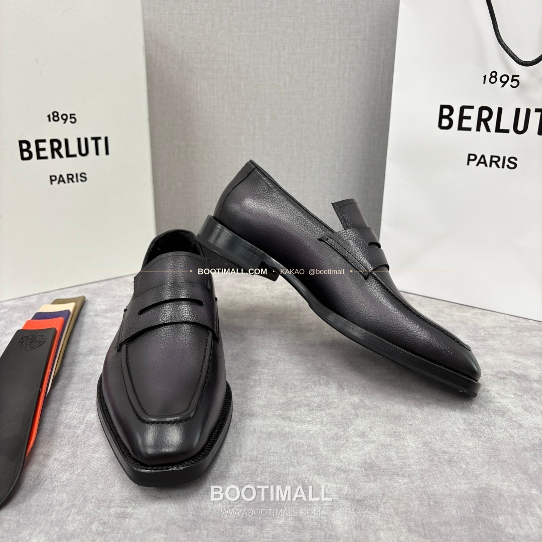 벨루티 핸드컬러 송아지가죽 페니 스트랩 로퍼 Berluti Hand-Colored Calfskin Penny Strap Loafers 5