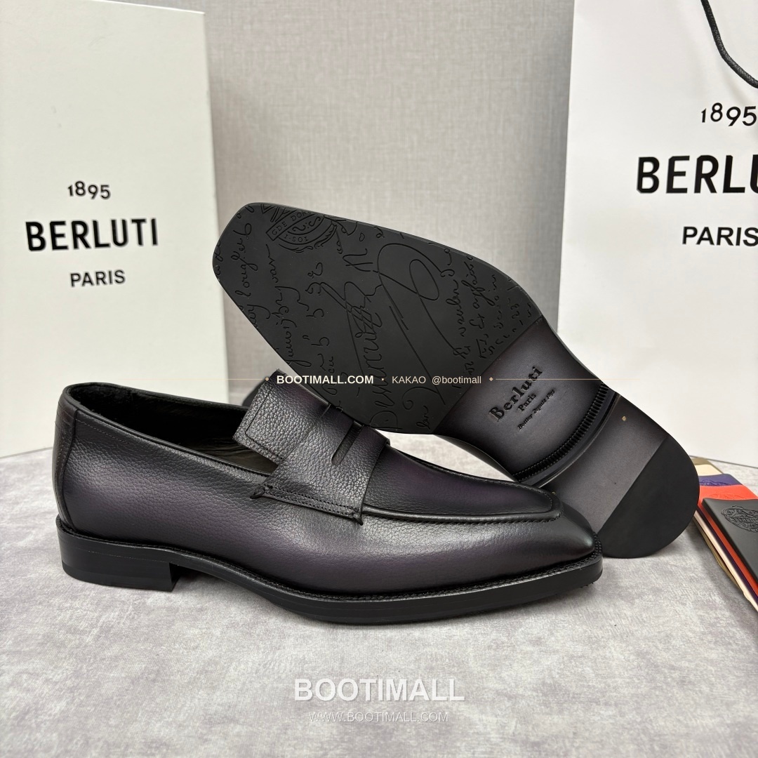 벨루티 핸드컬러 송아지가죽 페니 스트랩 로퍼 Berluti Hand-Colored Calfskin Penny Strap Loafers 9