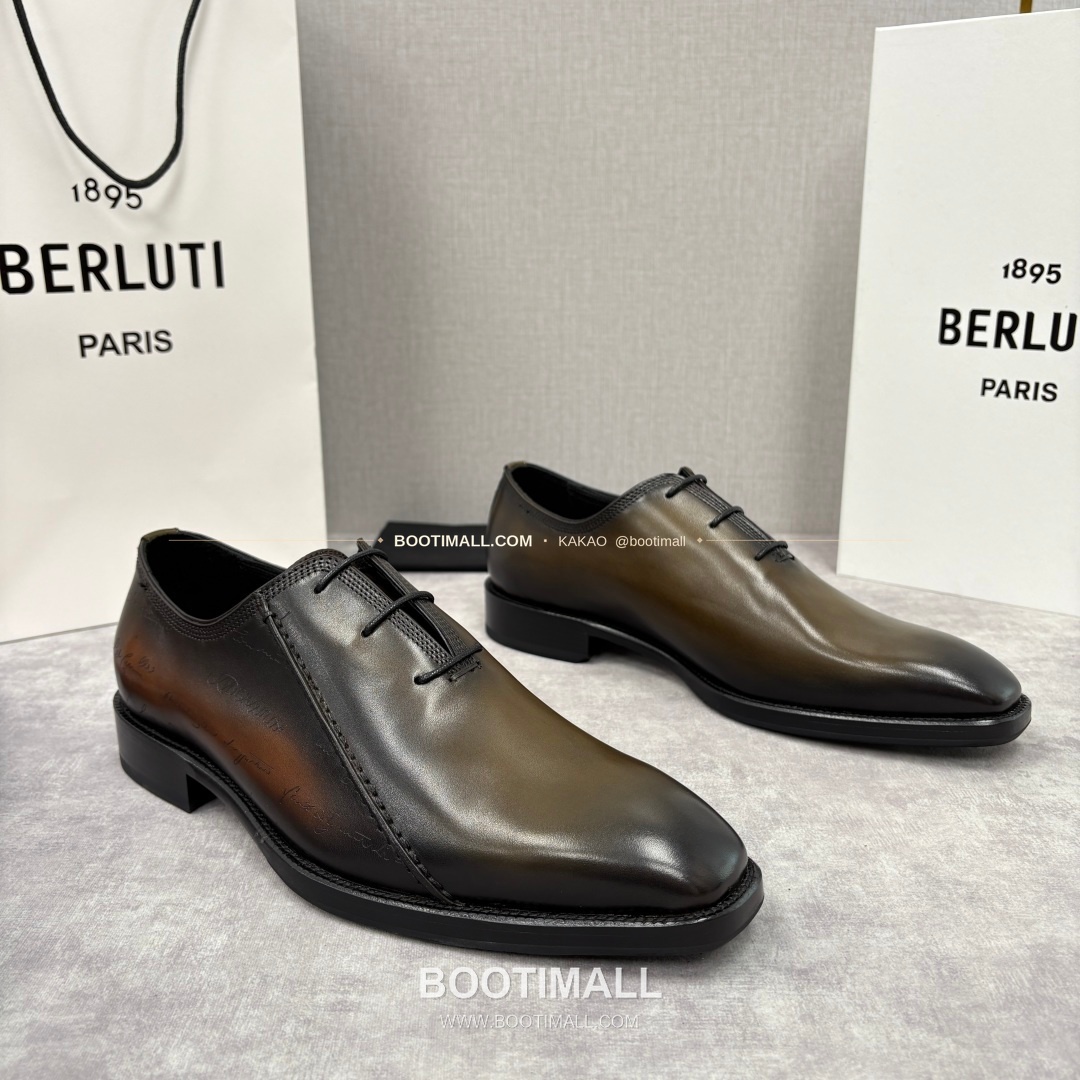 벨루티 핸드컬러 송아지가죽 레이스업 스퀘어토 구두 Berluti Hand-Colored Calfskin Lace-Up Square Toe Shoes 2