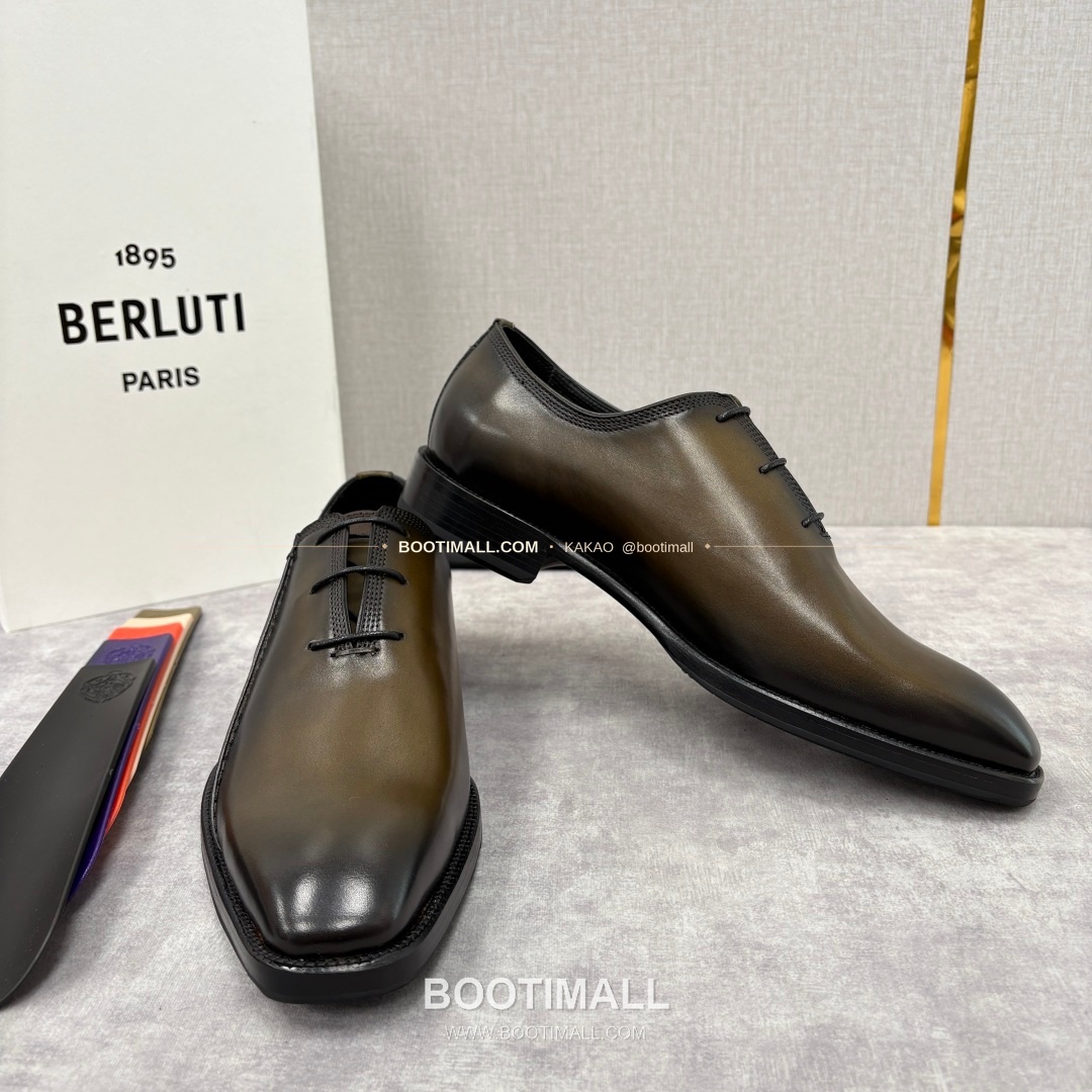 벨루티 핸드컬러 송아지가죽 레이스업 스퀘어토 구두 Berluti Hand-Colored Calfskin Lace-Up Square Toe Shoes 7